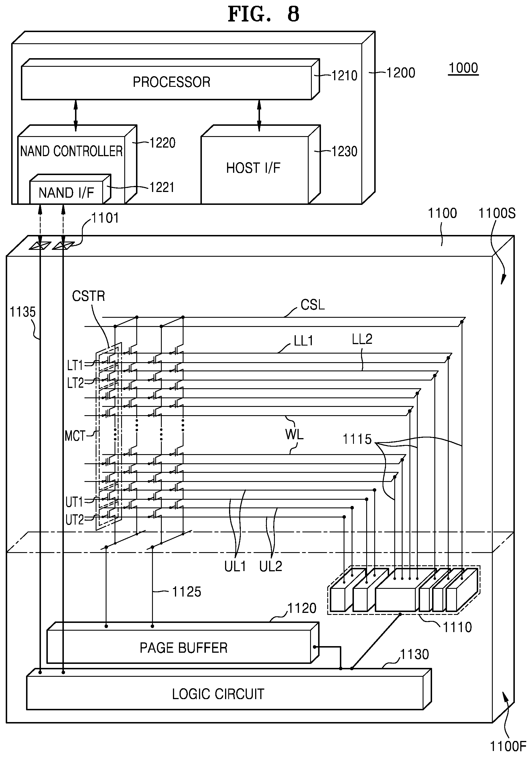 Patent US12107061 Figure 10 – Integrated circuit device including peripheral circuit and cell array structures, and electronic system including same