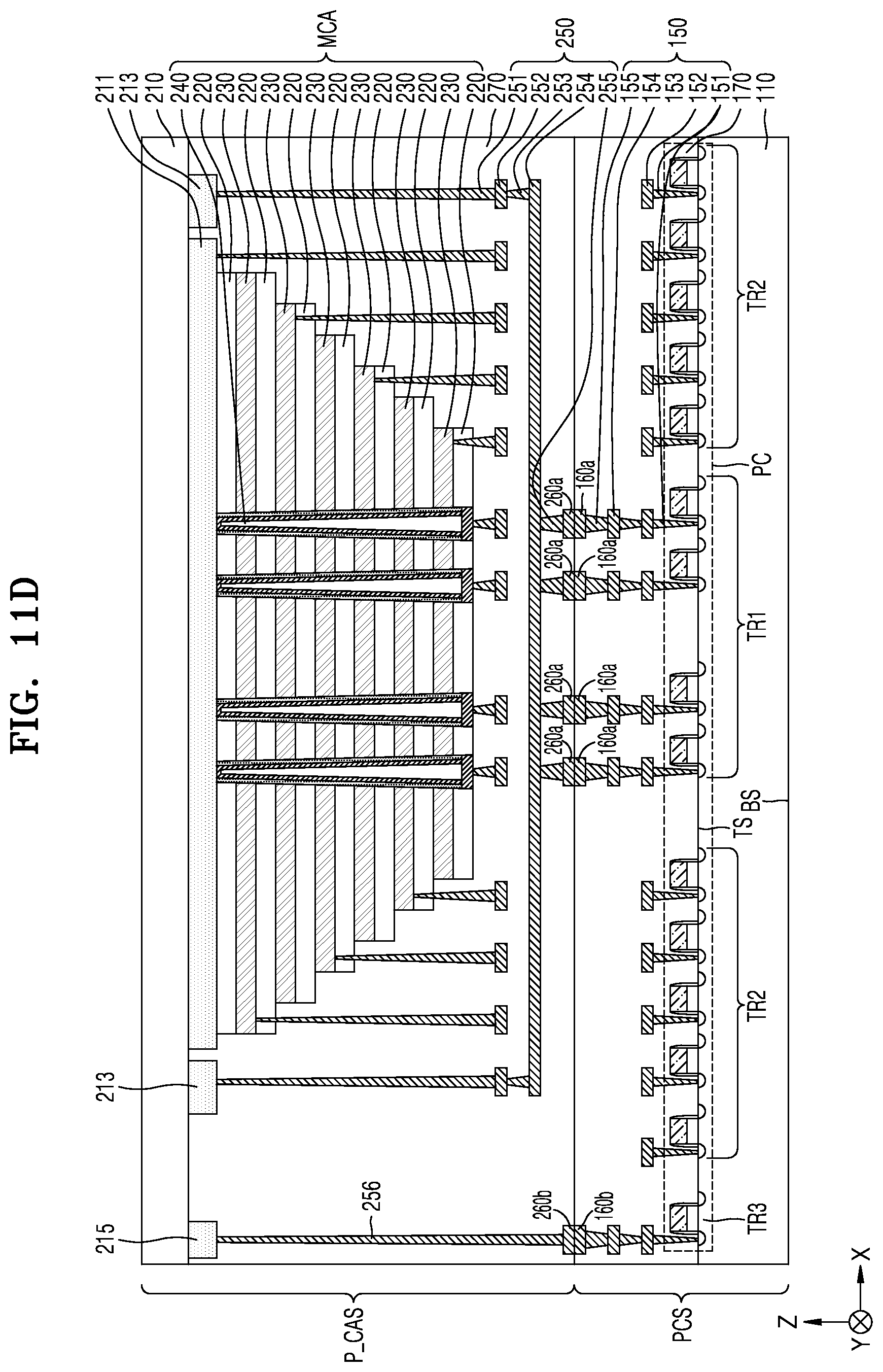 Patent US12107061 Figure 16 – Integrated circuit device including peripheral circuit and cell array structures, and electronic system including same