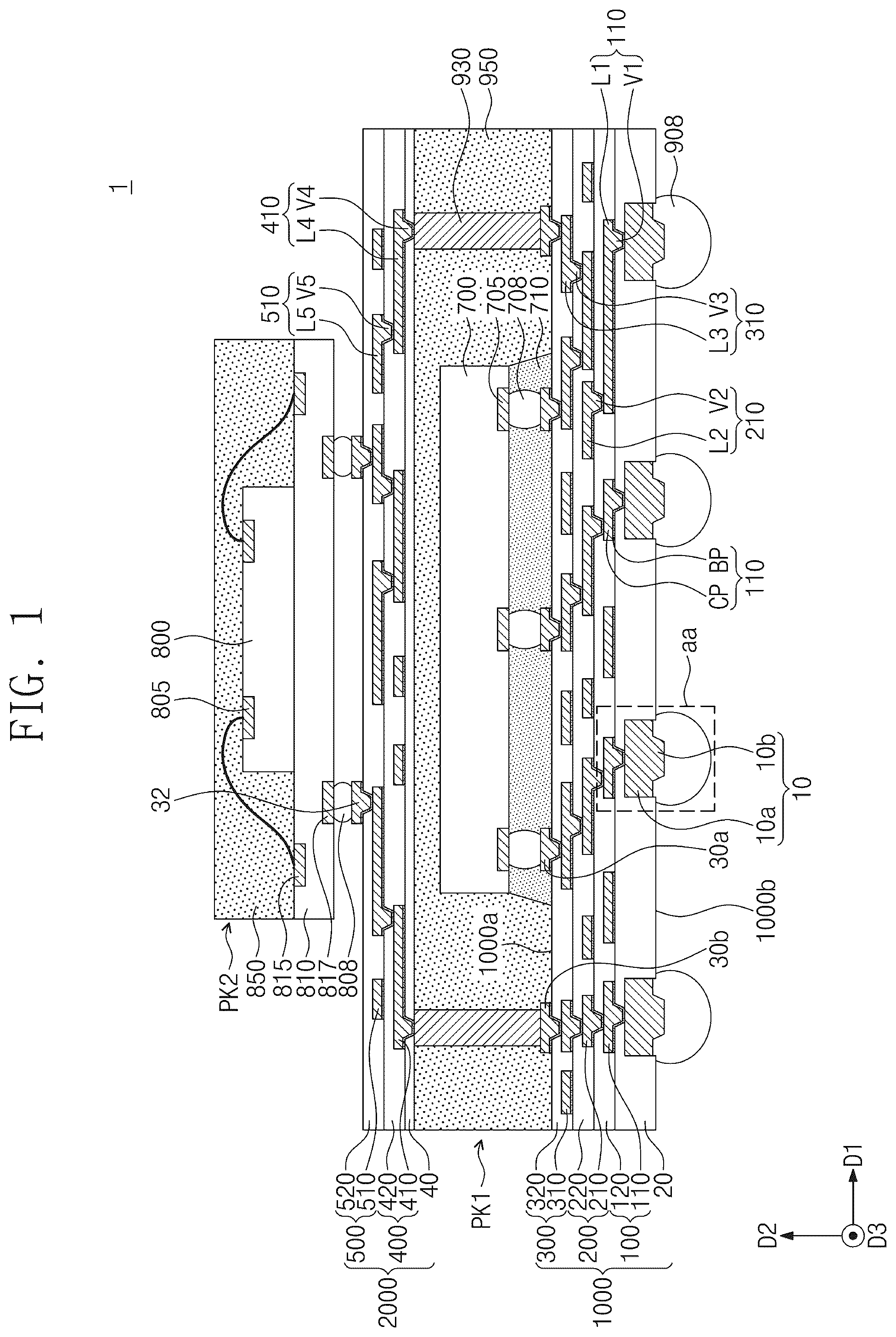 Patent US12107063 Figure 1 – Semiconductor package device