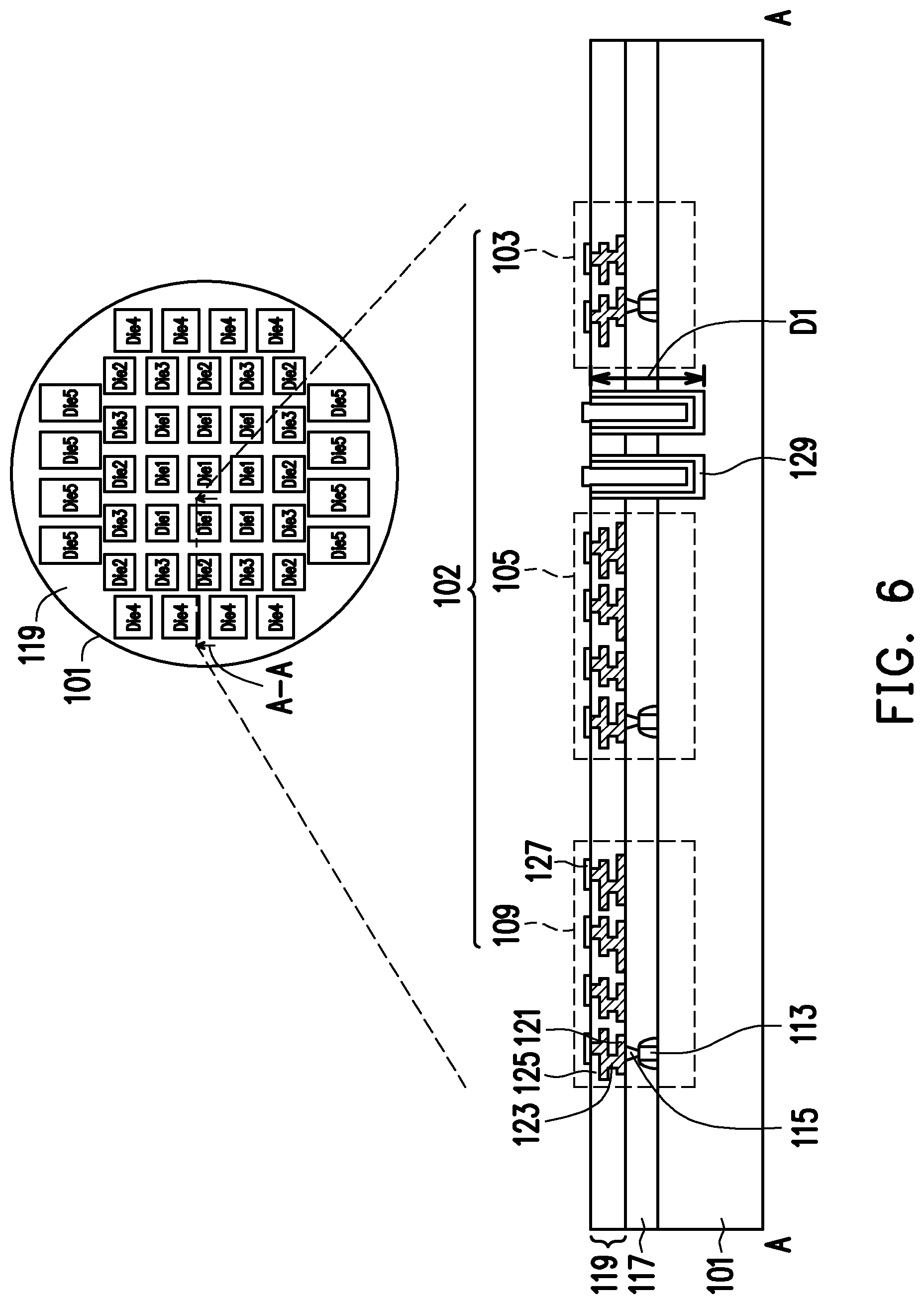 Patent US12107064 Figure 4 – Semiconductor package and manufacturing method thereof