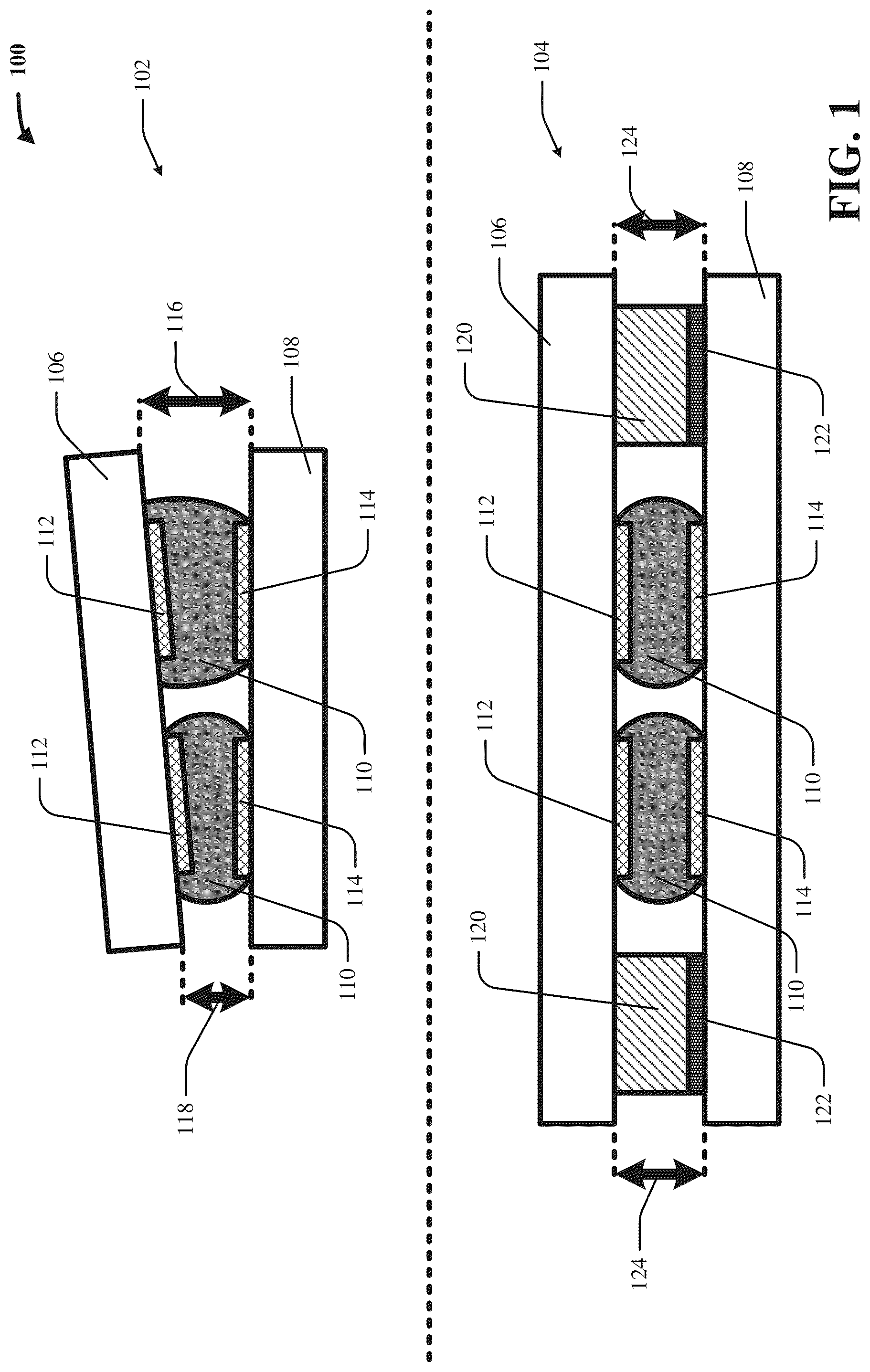 Patent US12107065 Figure 1 – Uniform chip gaps via injection-molded solder pillars