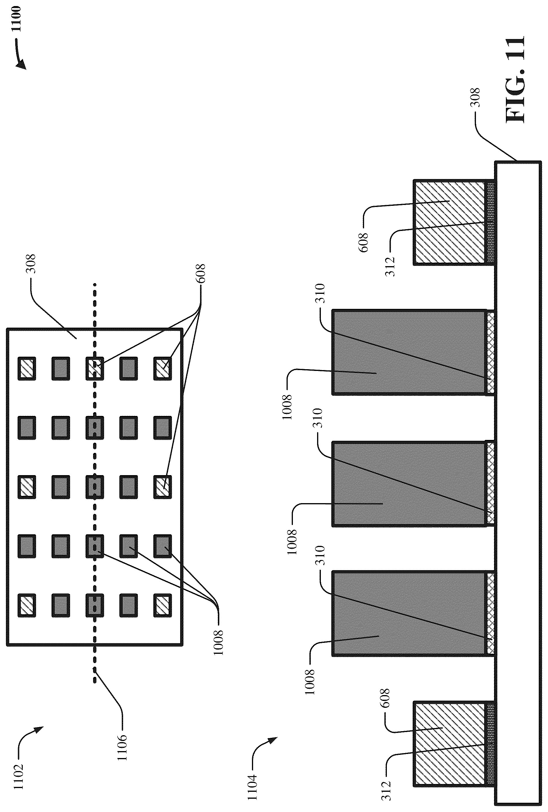Patent US12107065 Figure 11 – Uniform chip gaps via injection-molded solder pillars