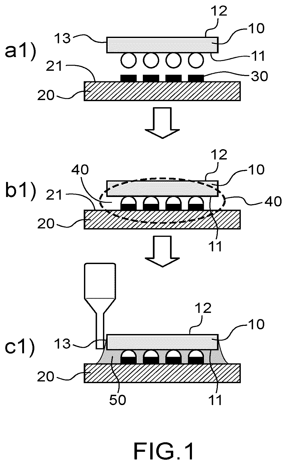 Patent US12107069 Figure 1 – Method for manufacturing a structure
