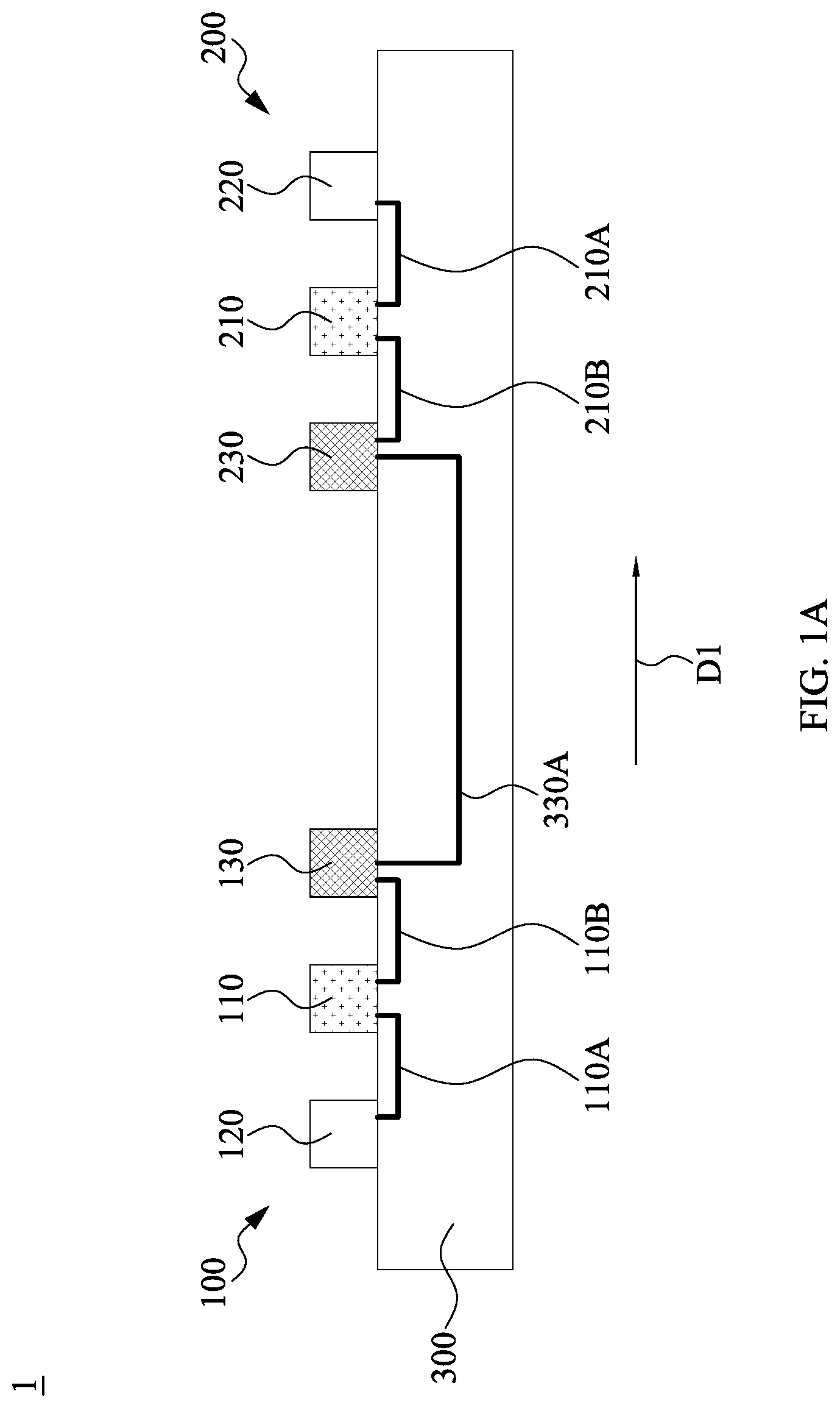 Patent US12107074 Figure 1 – Semiconductor package including processing element and I/O element