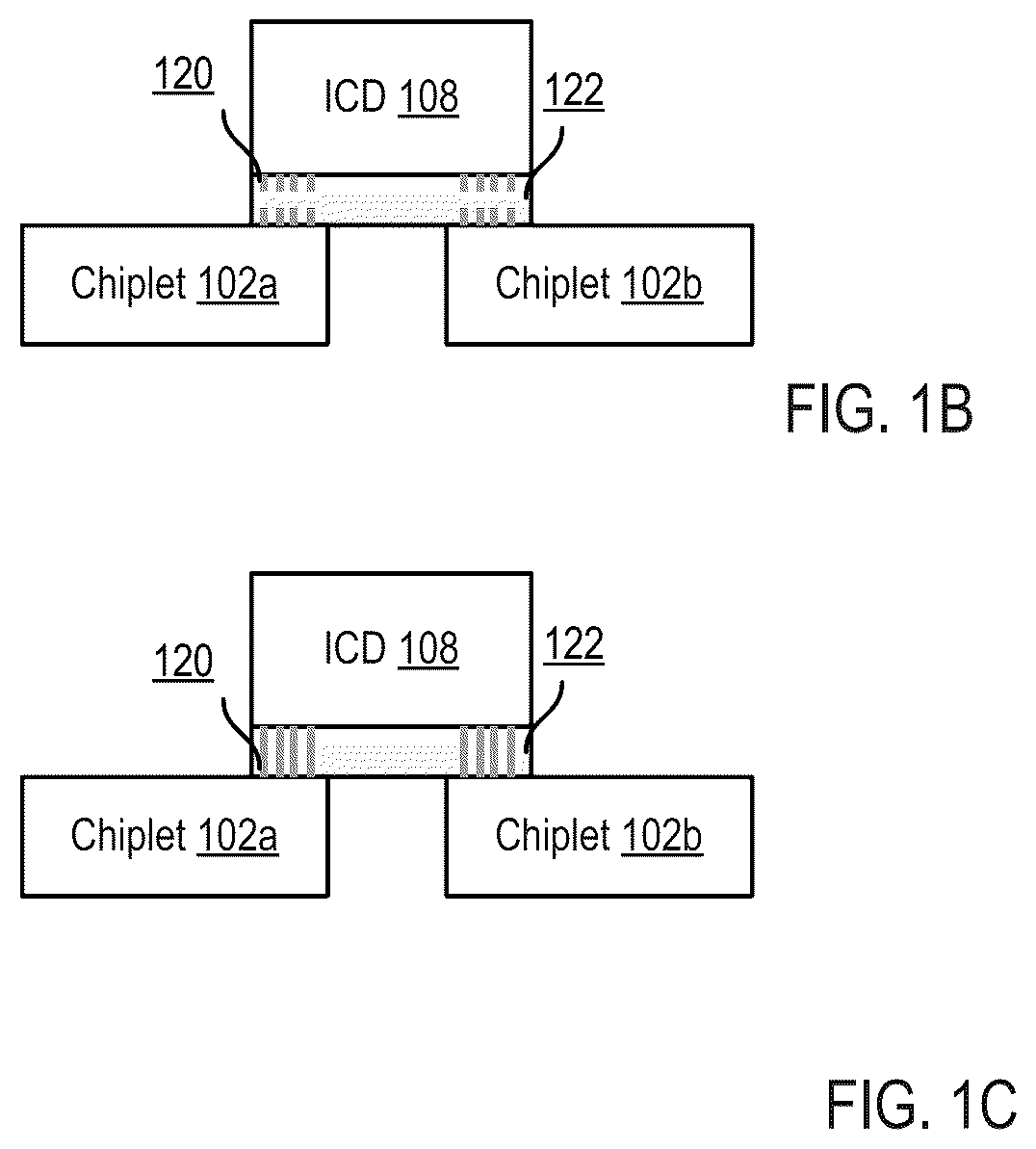 Patent US12107075 Figure 2 – Hybrid bonded interconnect bridging