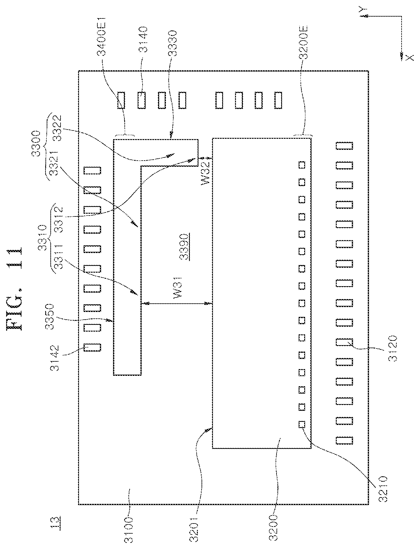 Patent US12107077 Figure 11 – Stack packages including supporter