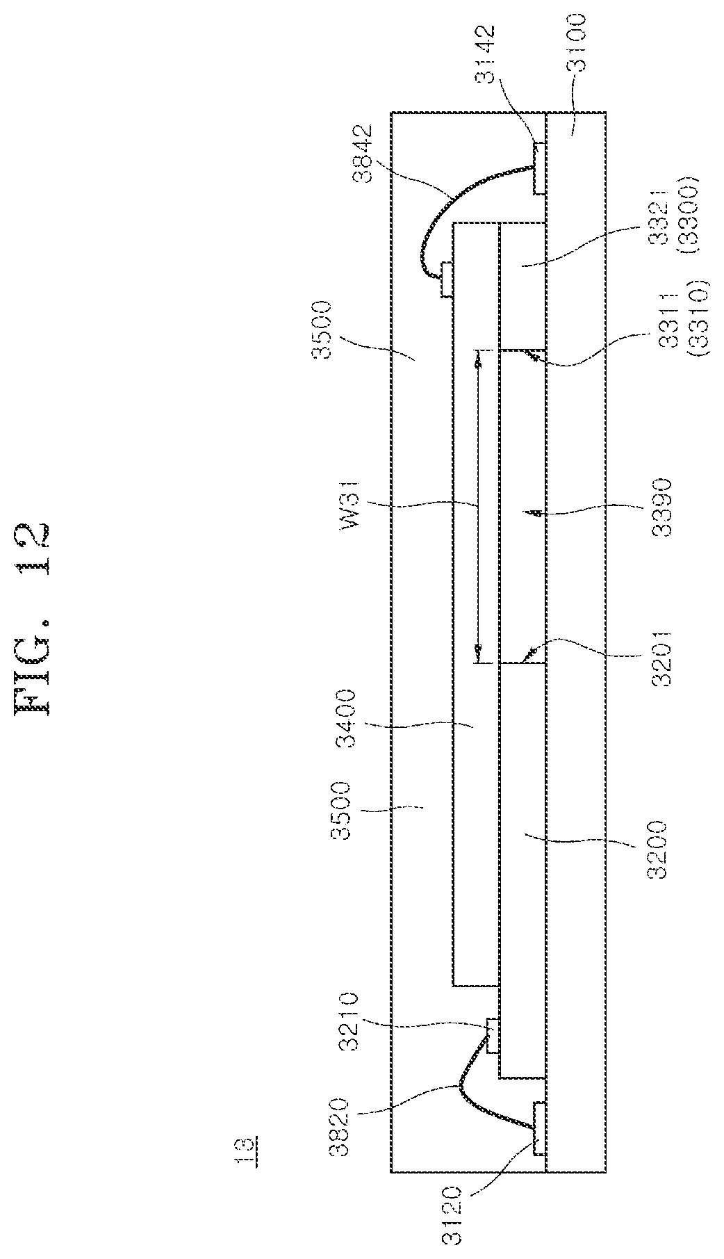 Patent US12107077 Figure 12 – Stack packages including supporter