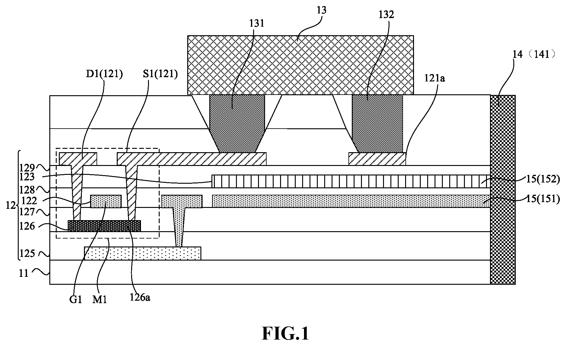Patent US12107079 Figure 1 – Display panel and display device with enhanced thermal conductivity