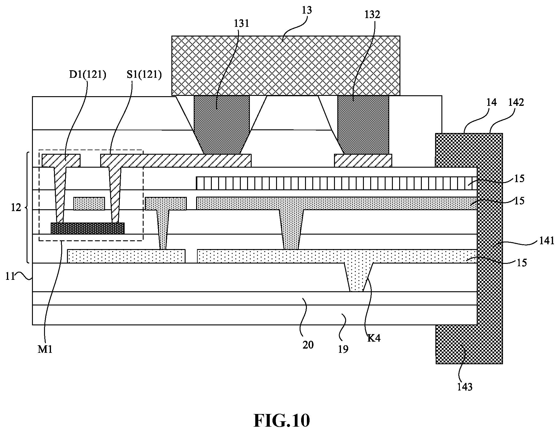 Patent US12107079 Figure 9 – Display panel and display device with enhanced thermal conductivity