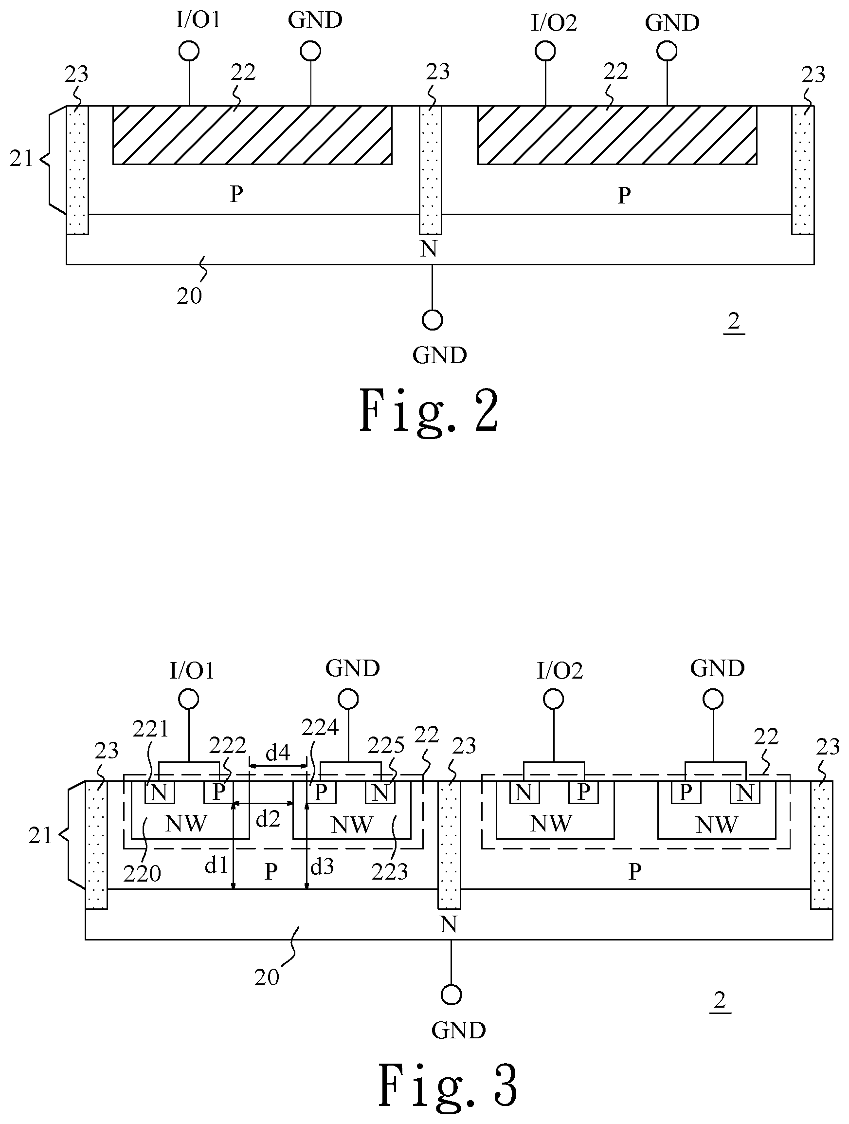 Patent US12107084 Figure 2 – Multi-channel transient voltage suppression device