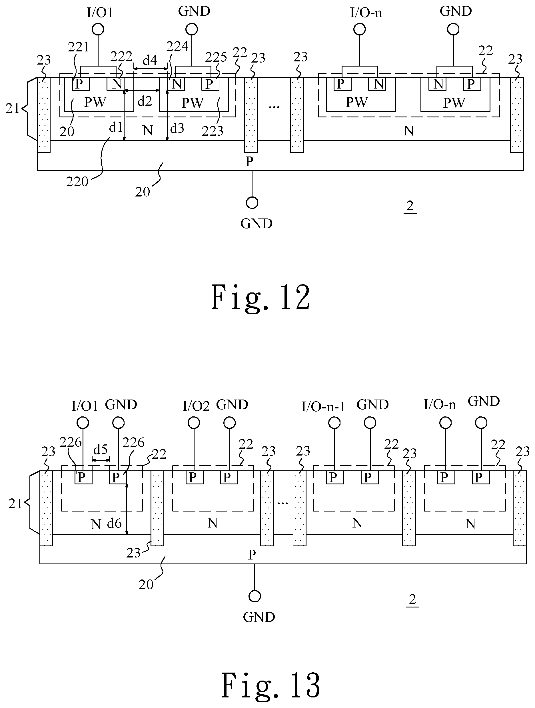 Patent US12107084 Figure 8 – Multi-channel transient voltage suppression device