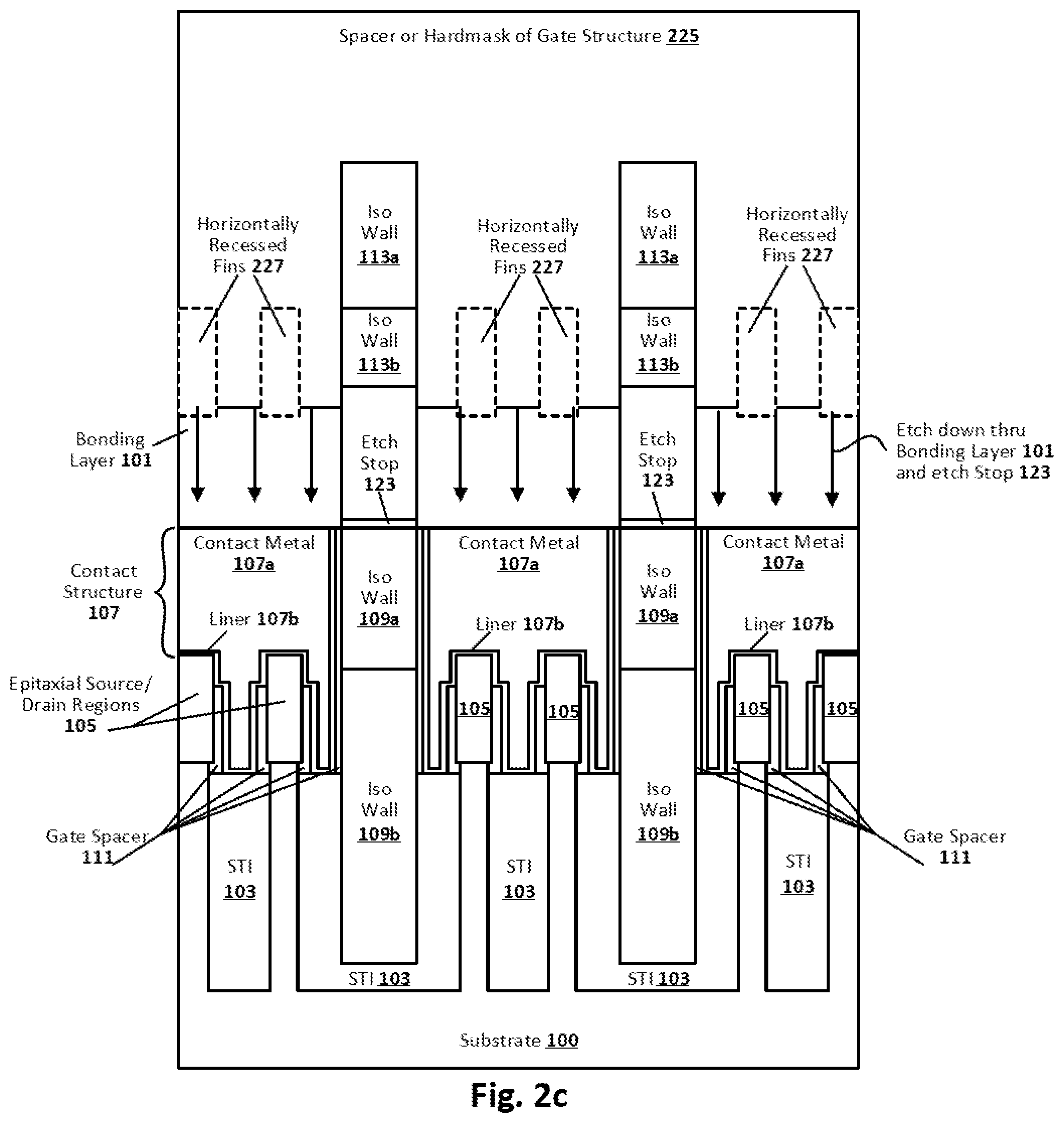 Patent US12107085 Figure 4 – Interconnect techniques for electrically connecting source/drain regions of stacked transistors