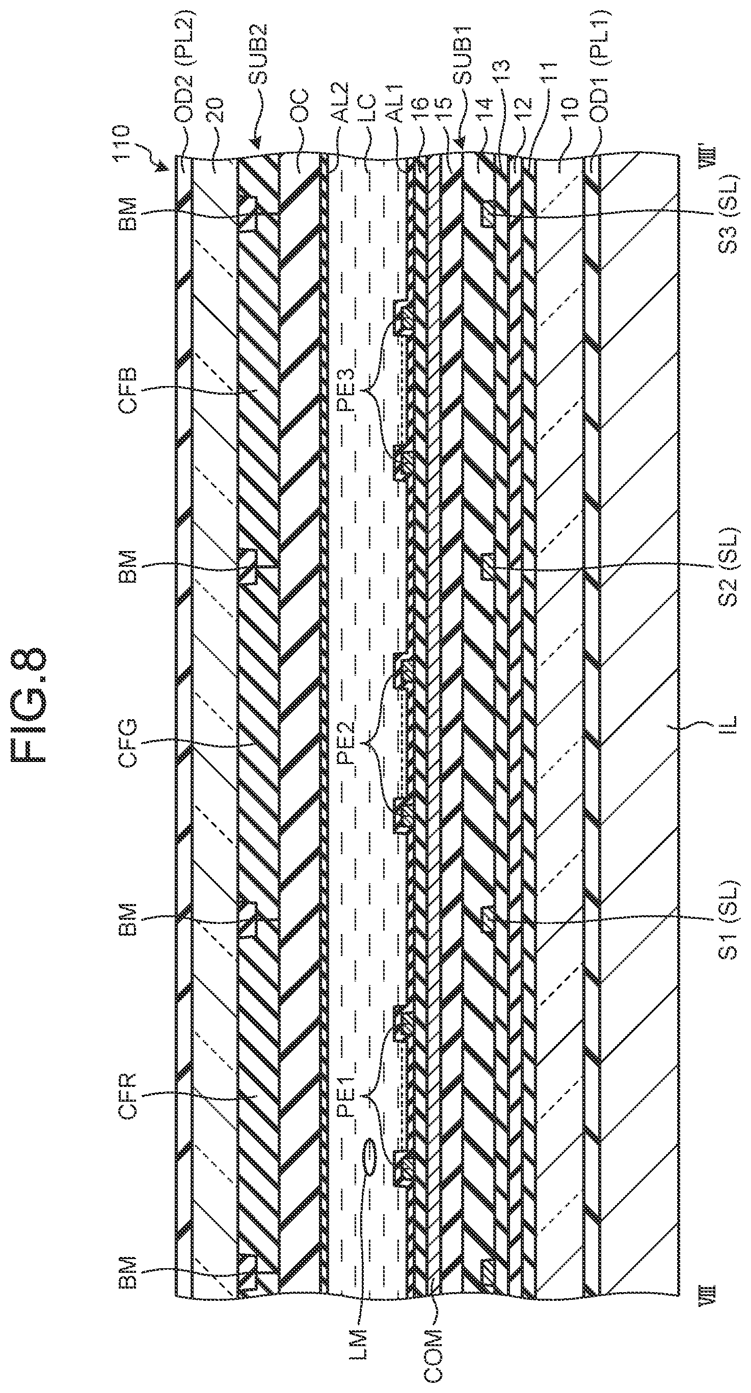 Patent US12107091 Figure 8 – Display device and display system