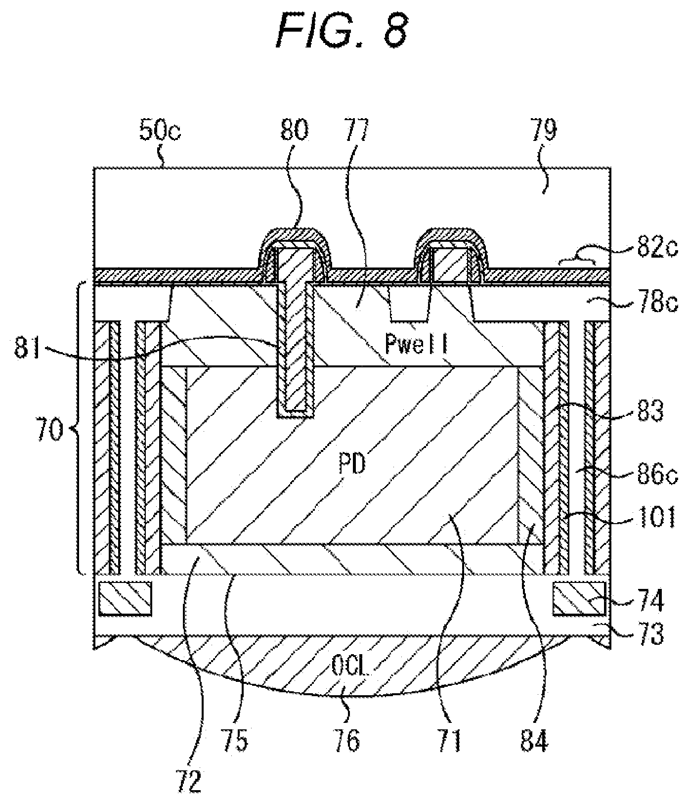 Patent US12107097 Figure 8 – Solid-state imaging device and electronic apparatus