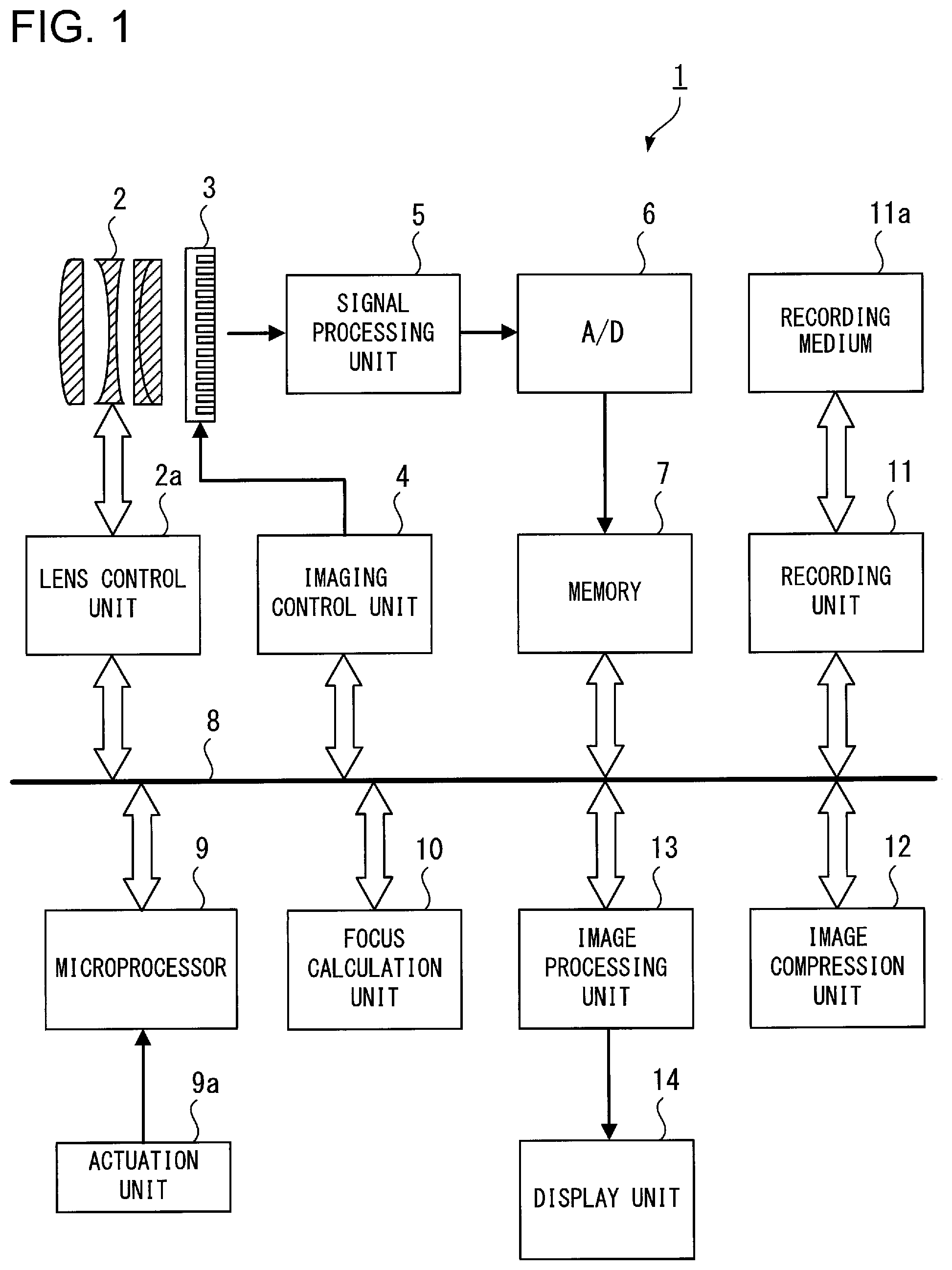 Patent US12107098 Figure 1 – Image sensor, focus adjustment device, and imaging device