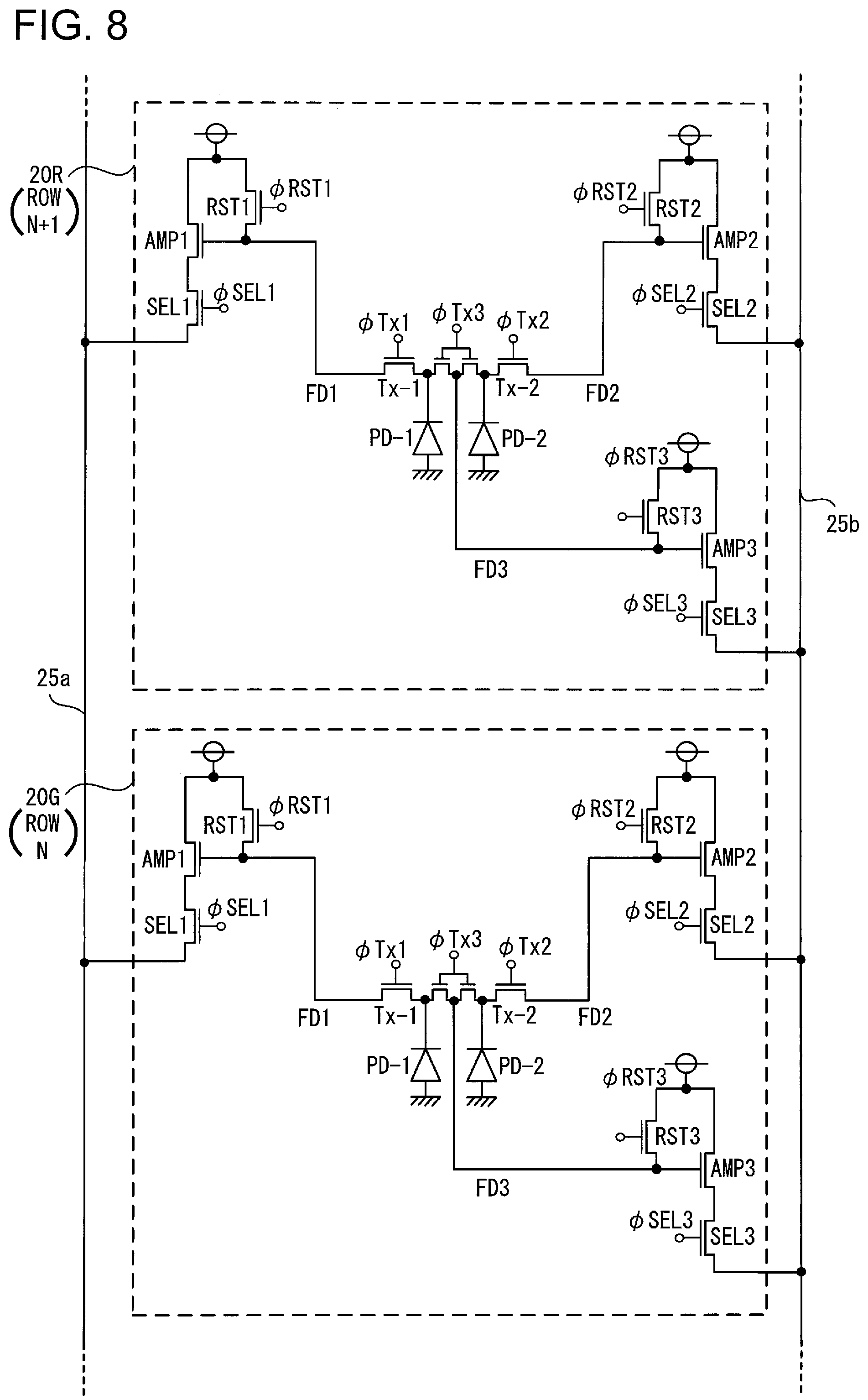 Patent US12107098 Figure 8 – Image sensor, focus adjustment device, and imaging device