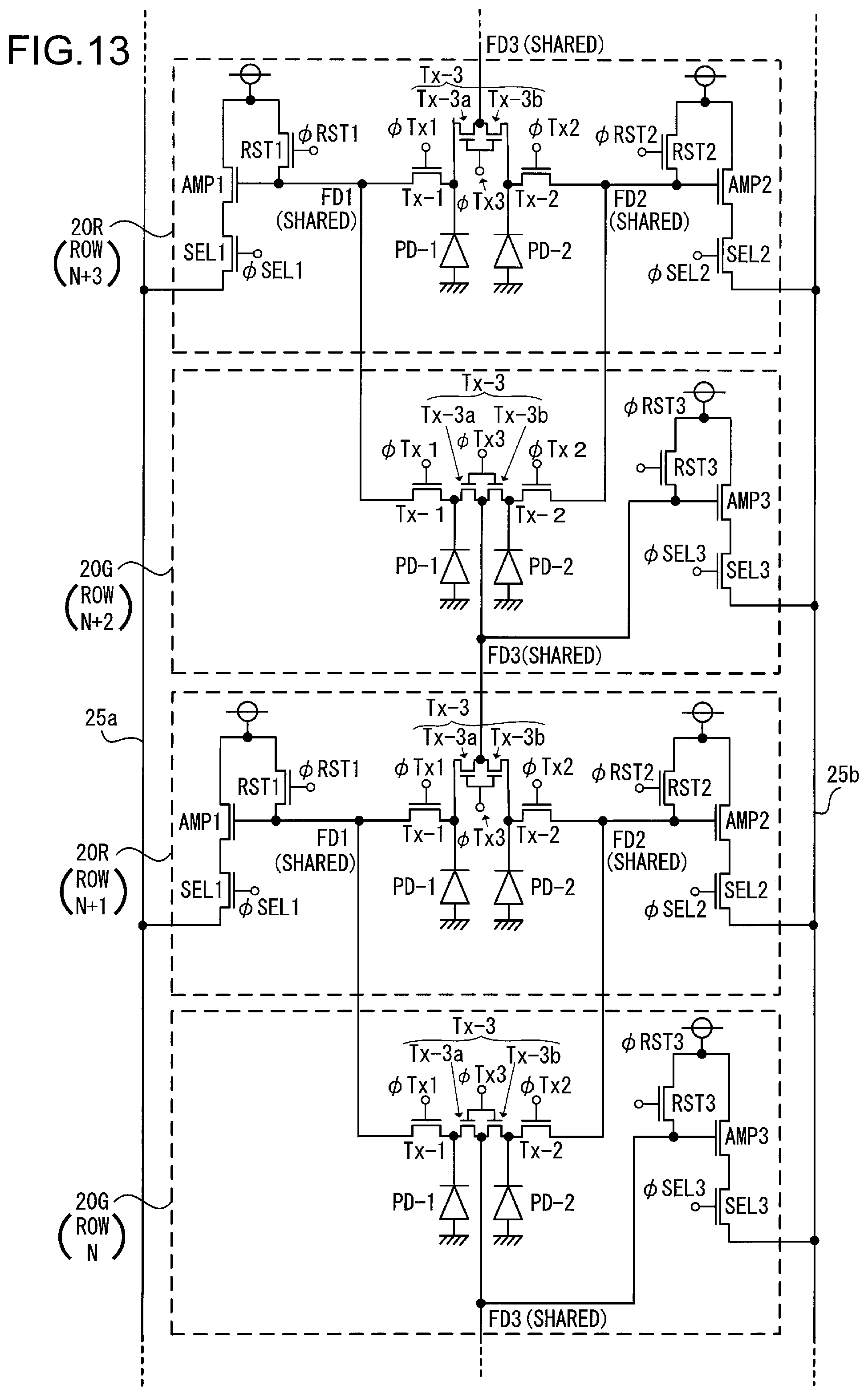 Patent US12107098 Figure 13 – Image sensor, focus adjustment device, and imaging device
