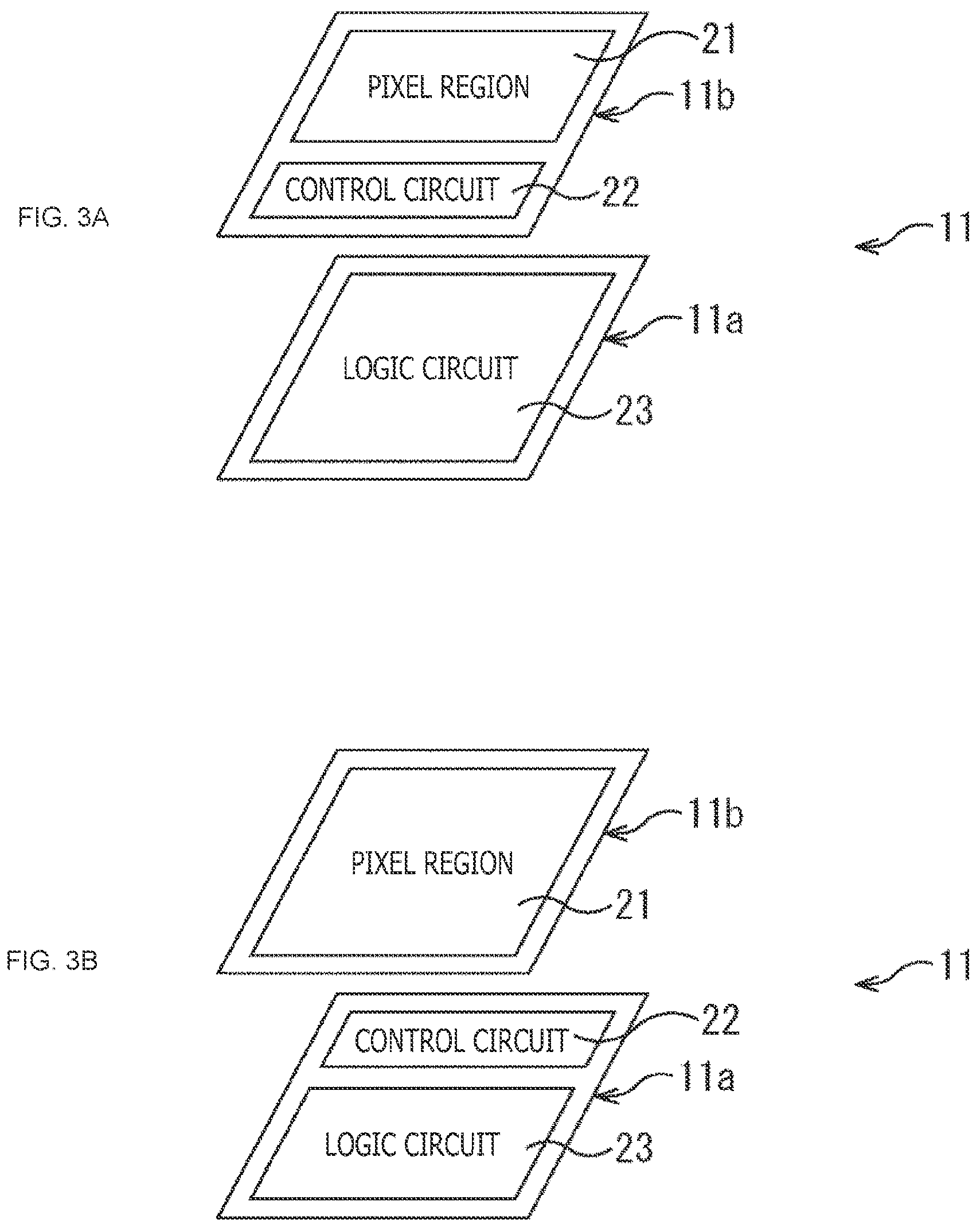 Patent US12107103 Figure 3 – Imaging apparatus and electronic equipment for peeling off prevention in lens