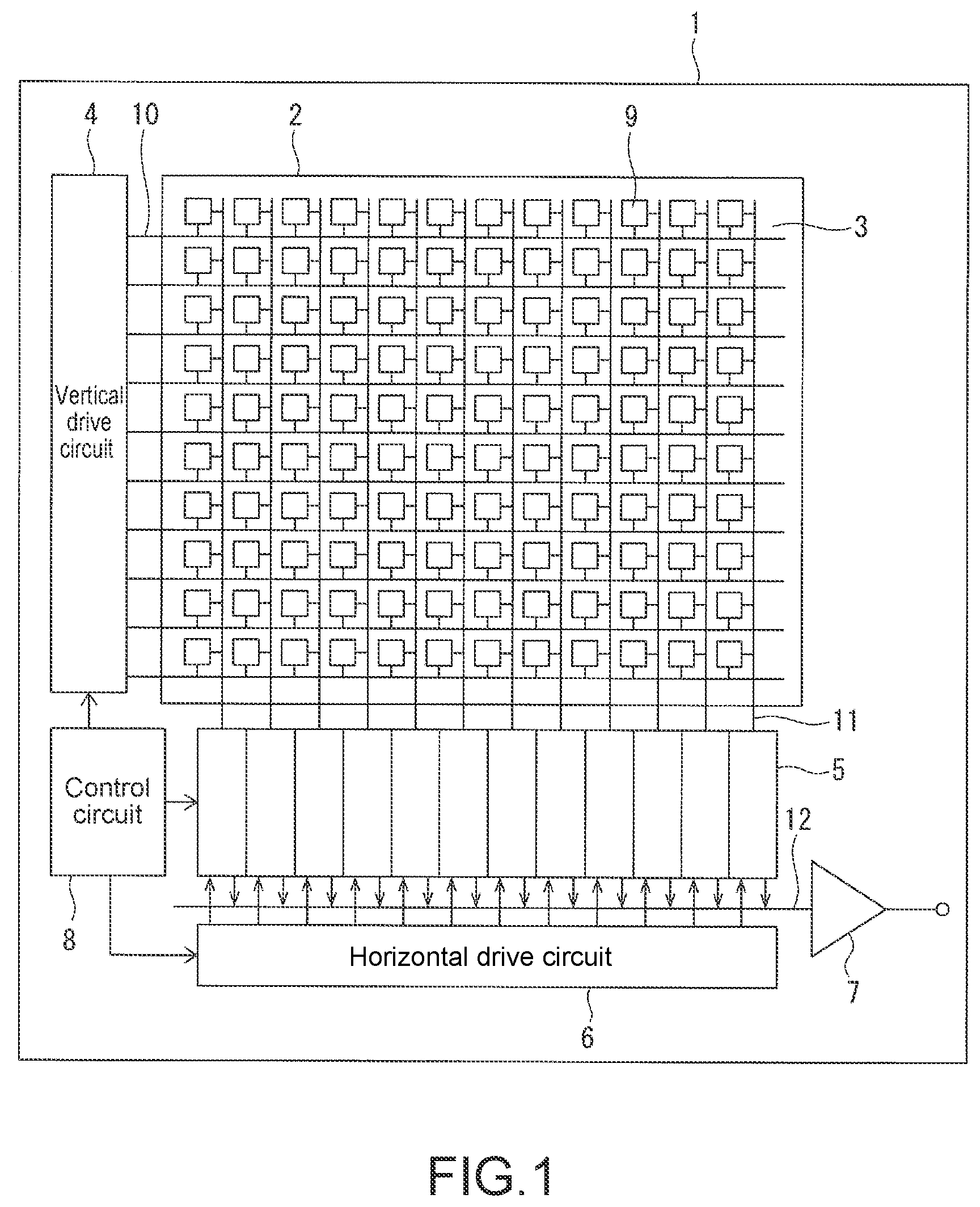 Patent US12107106 Figure 1 – Solid-state imaging device including groove with recessed and projecting sidewalls