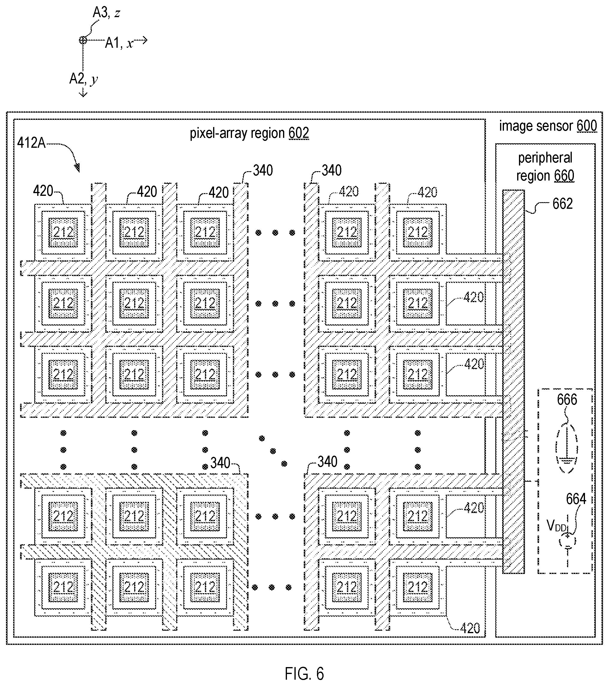 Patent US12107107 Figure 4 – Dark-current inhibiting image sensor and method