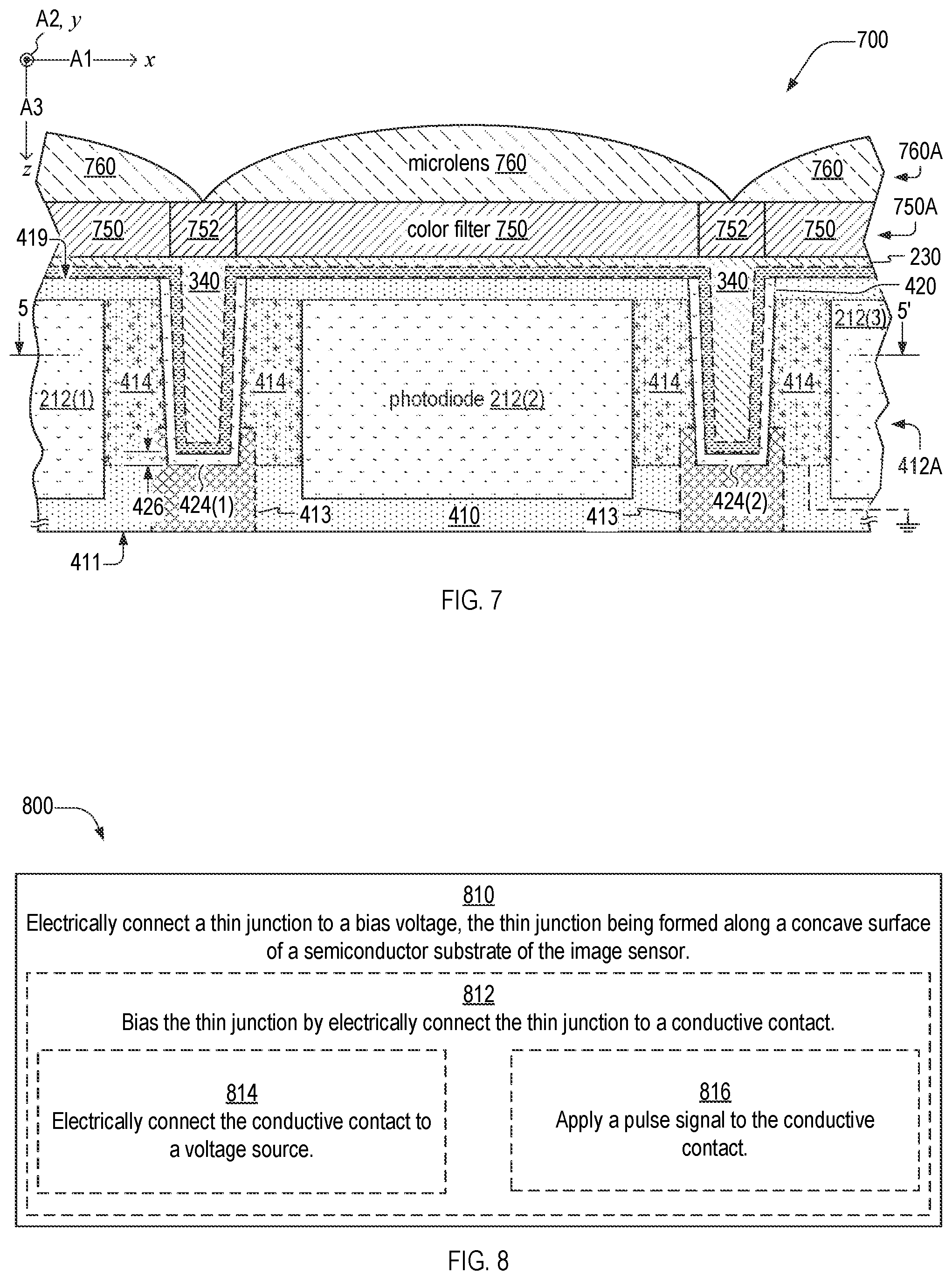 Patent US12107107 Figure 5 – Dark-current inhibiting image sensor and method