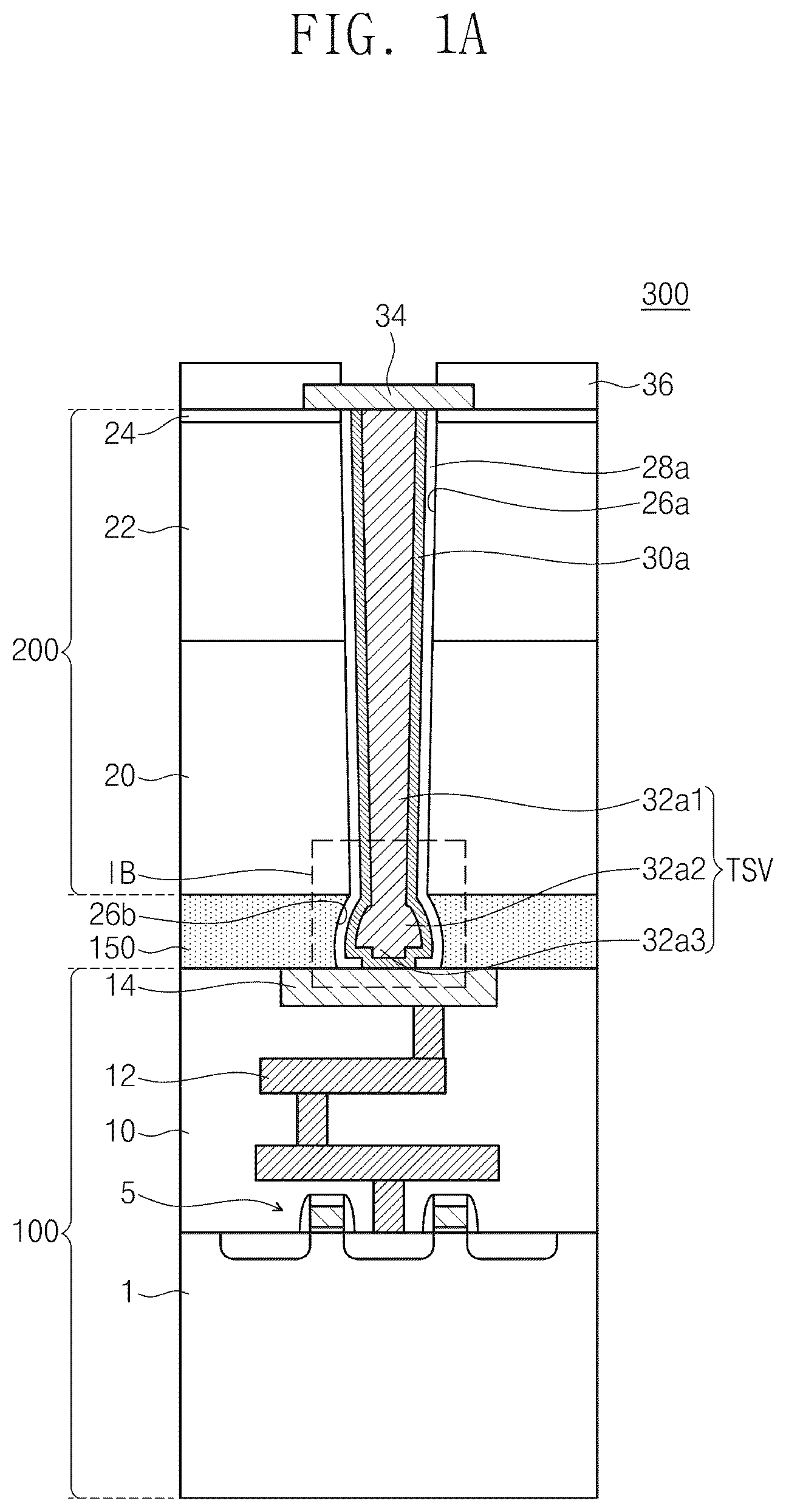 Patent US12107109 Figure 1 – Semiconductor device including through via, semiconductor package, and method of fabricating the same