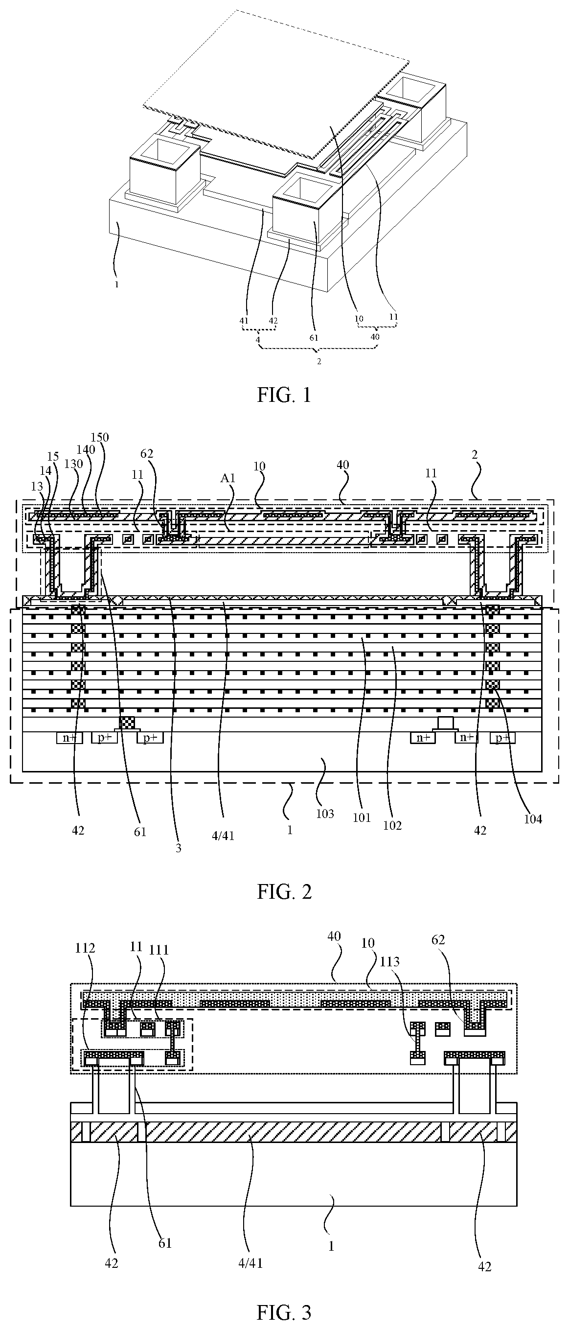 Patent US12107111 Figure 1 – Infrared detector with multi-layer structure based on CMOS process