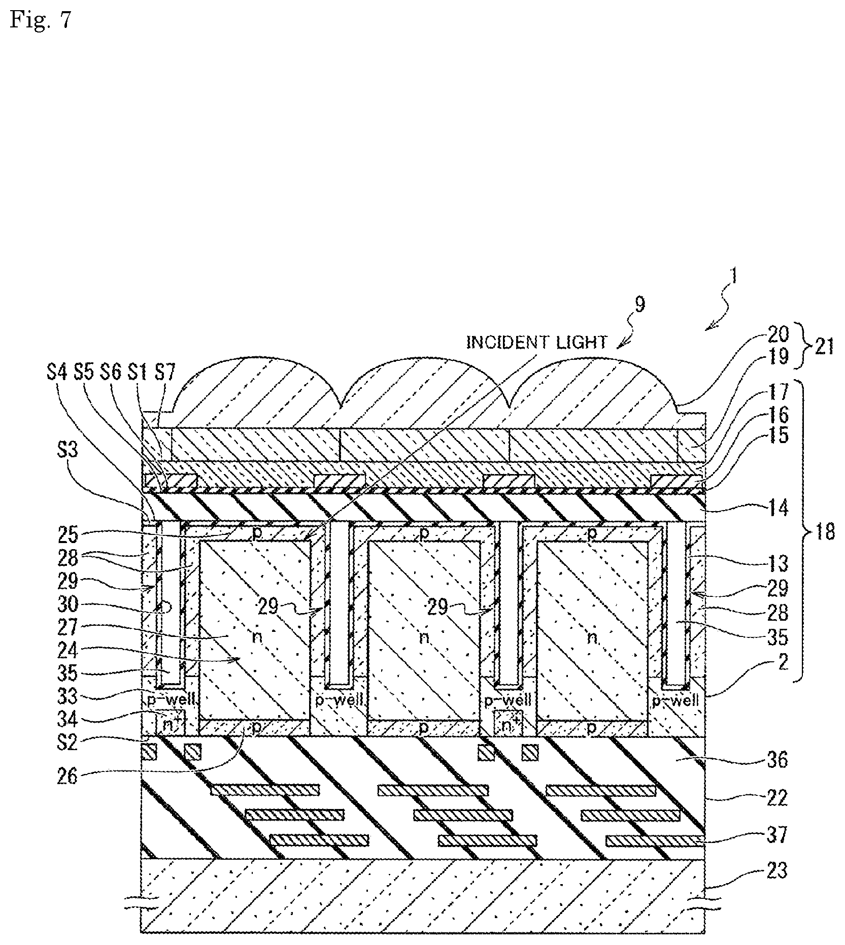 Patent US12107112 Figure 7 – Solid-state imaging device and electronic apparatus