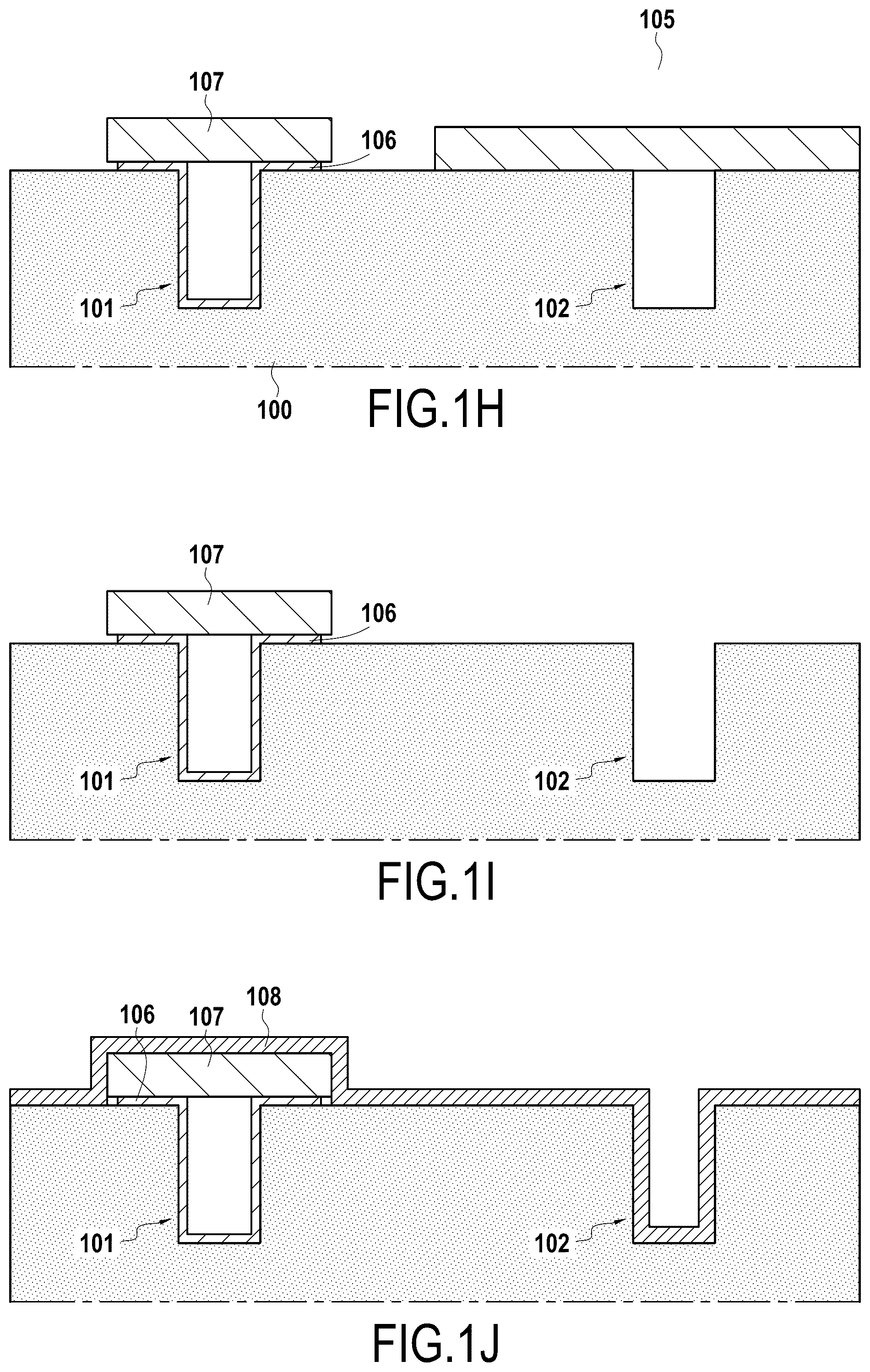 Patent US12107118 Figure 3 – Method for forming an electronic product comprising two capacitors having different dielectric thicknesses, and corresponding electronic product