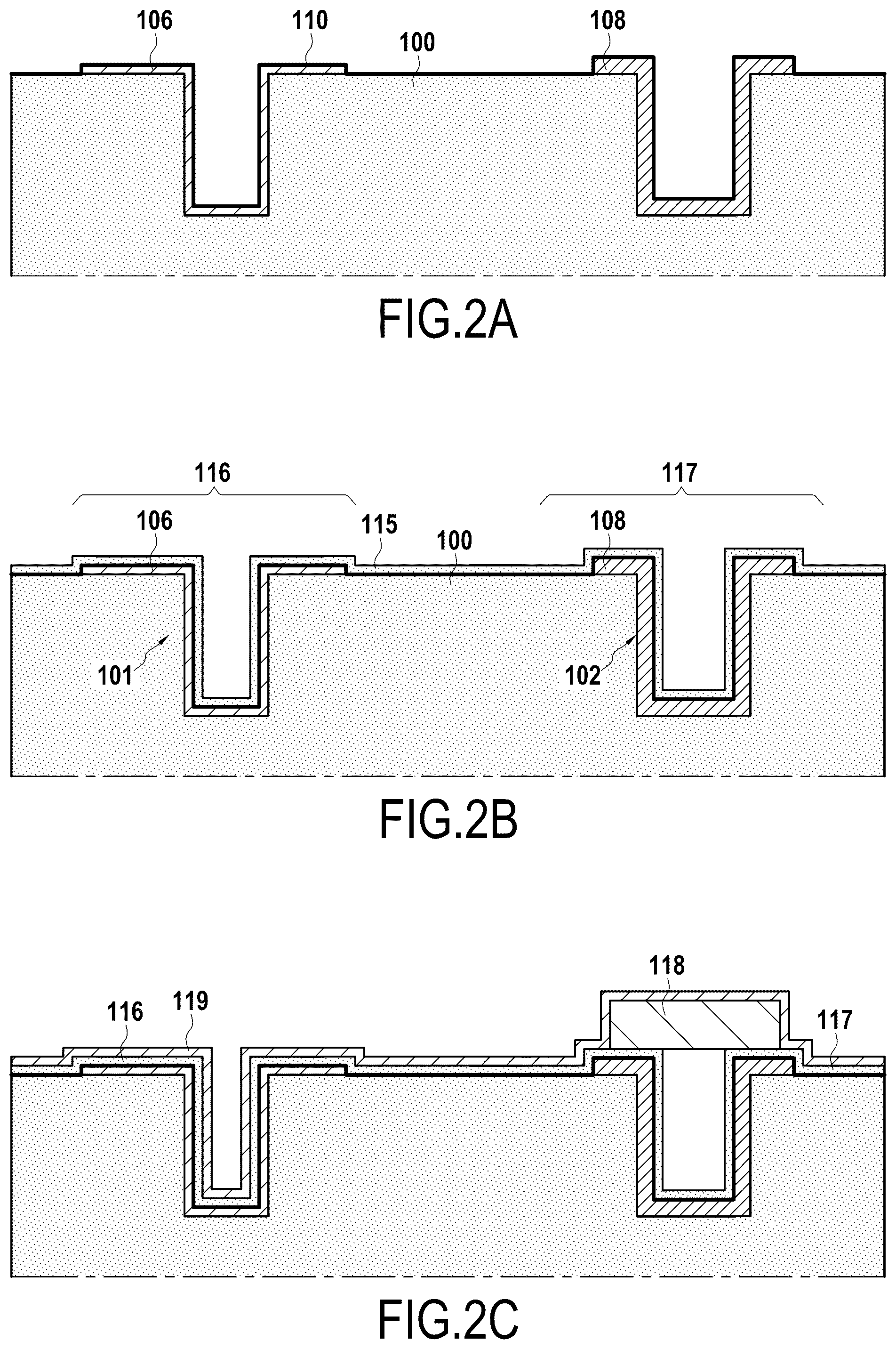 Patent US12107118 Figure 6 – Method for forming an electronic product comprising two capacitors having different dielectric thicknesses, and corresponding electronic product