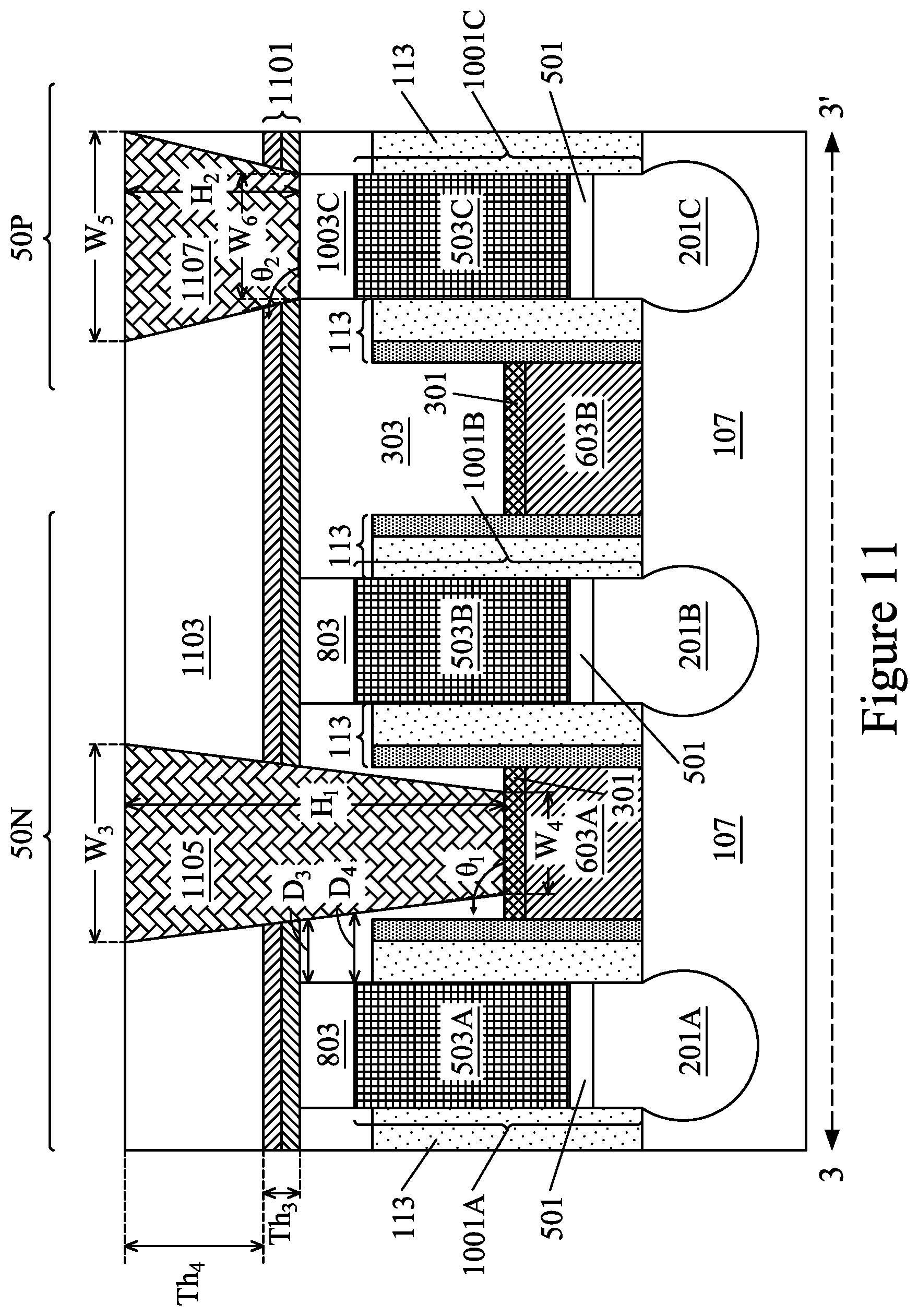 Patent US12107133 Figure 12 – Semiconductor devices and methods of manufacture