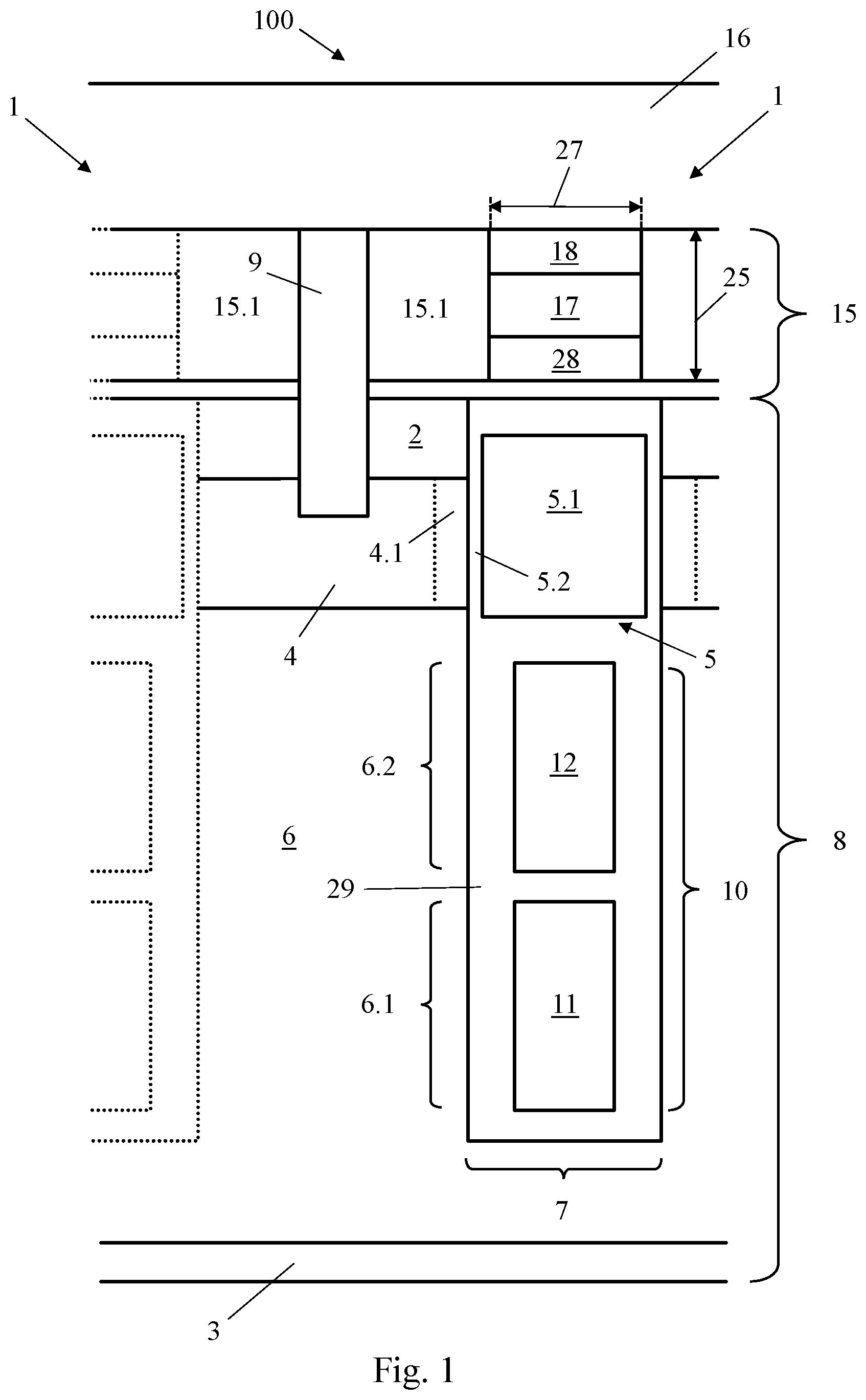 Patent US12107152 Figure 1 – Semiconductor die with a power device and method of manufacturing the same