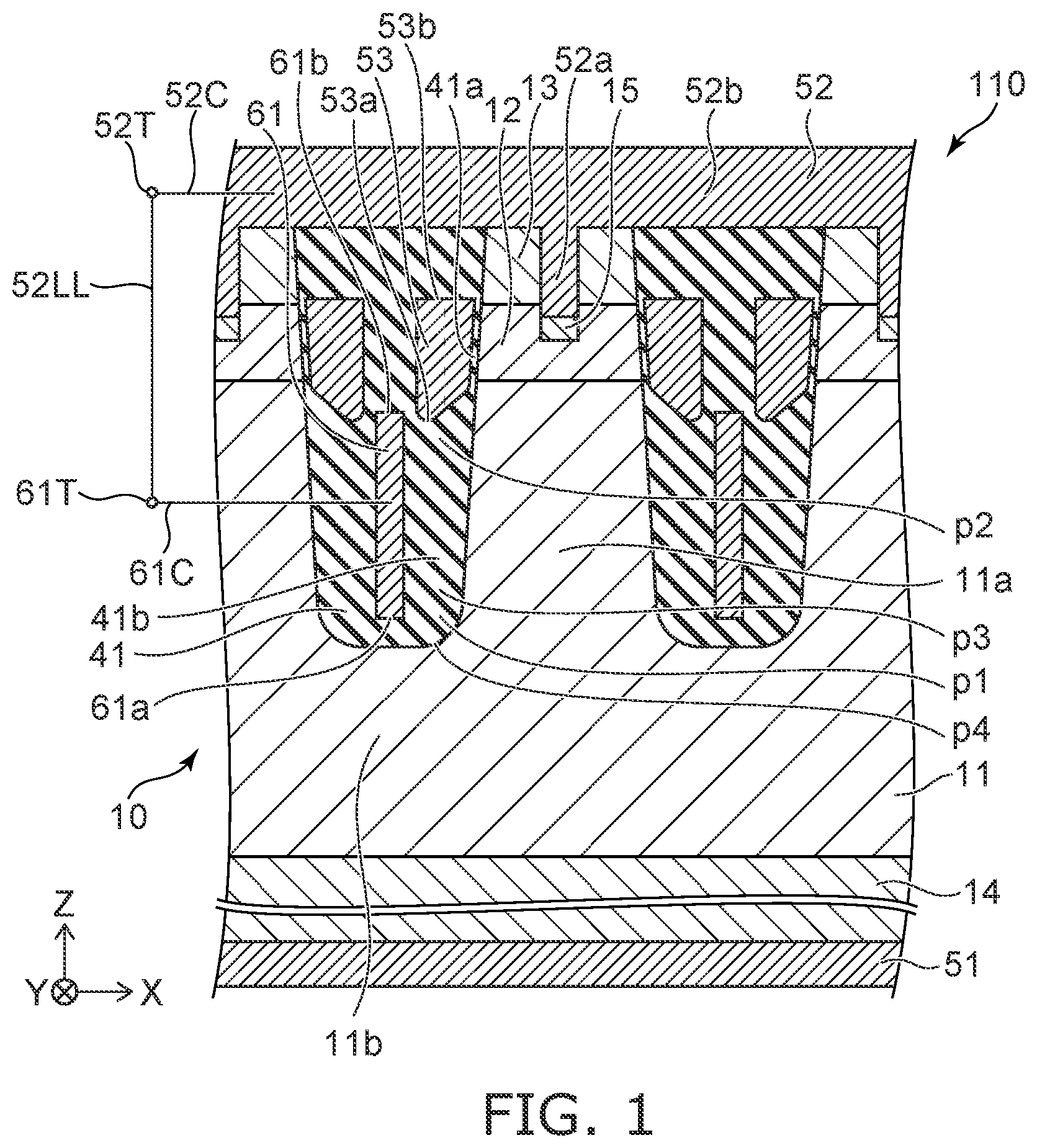 Patent US12107159 Figure 1 – Semiconductor device