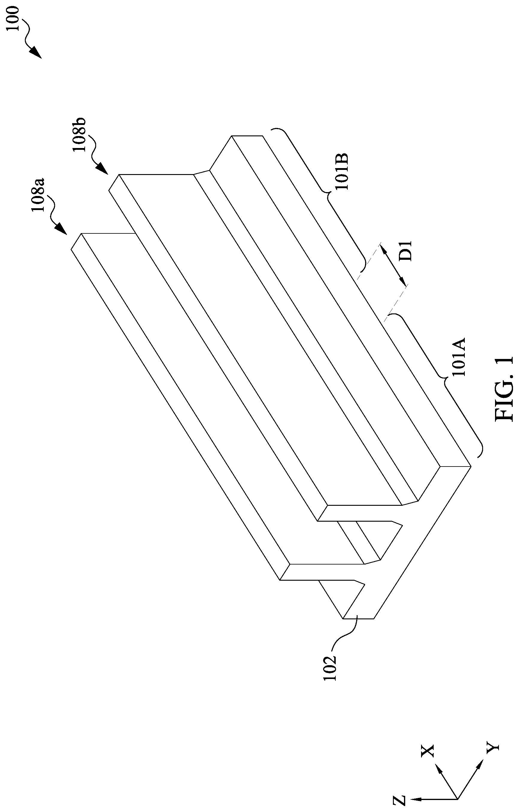Patent US12107163 — Semiconductor device structure having dislocation stress memorization and methods of forming the same — Figure 1