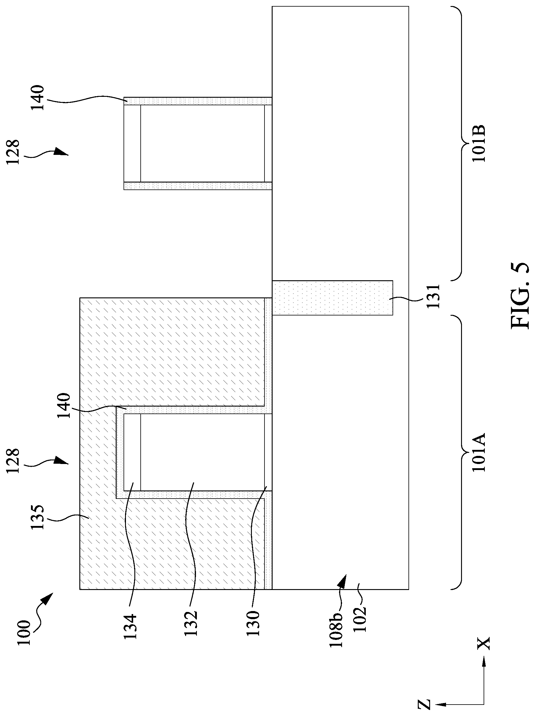 Patent US12107163 Figure 5 – Semiconductor device structure having dislocation stress memorization and methods of forming the same