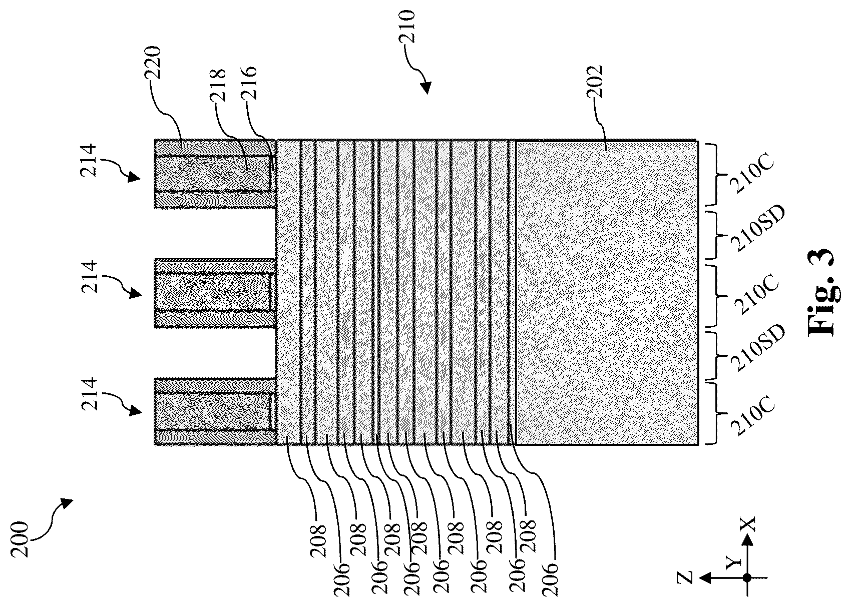 Patent US12107169 Figure 3 – Contact structure for stacked multi-gate device