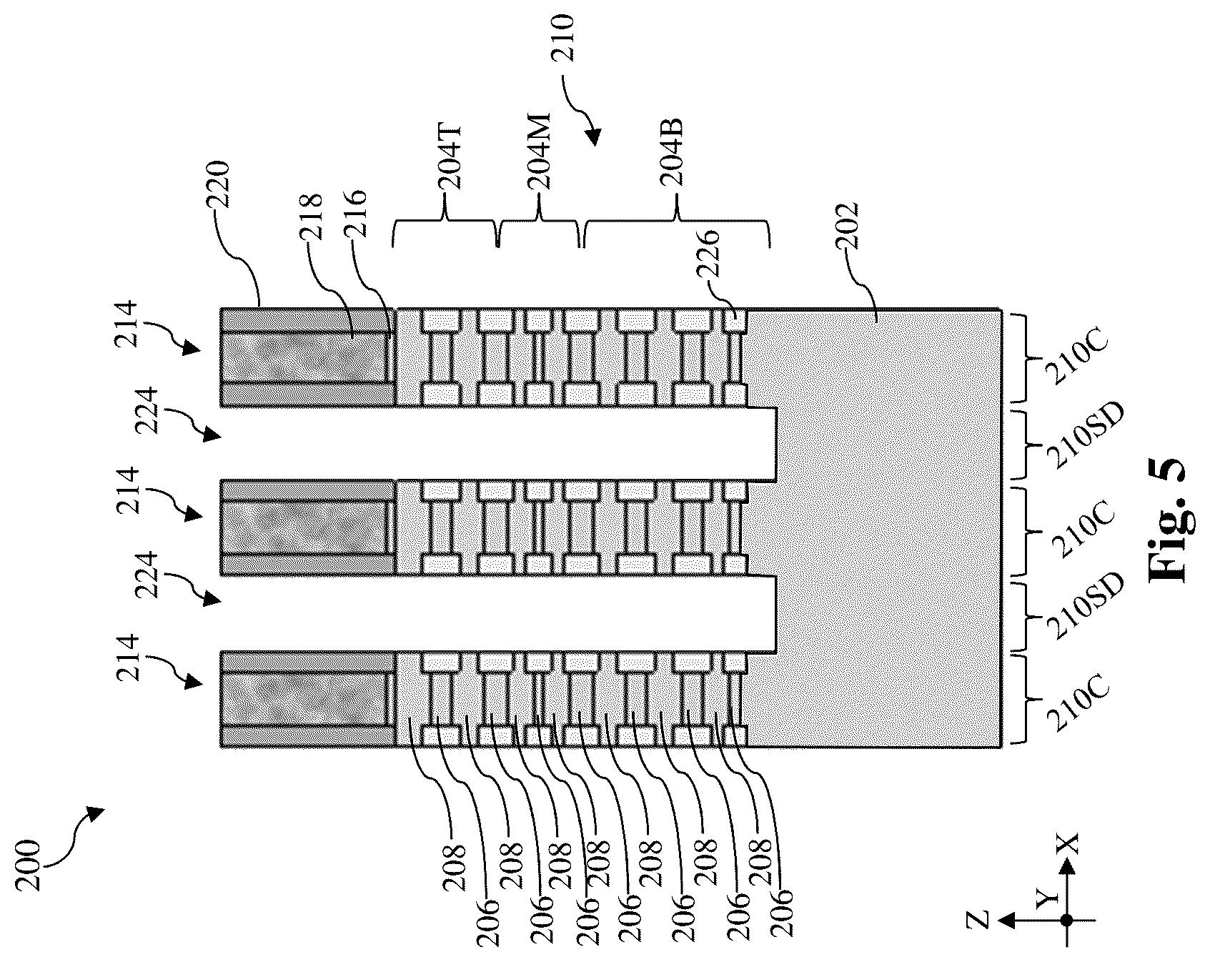 Patent US12107169 Figure 5 – Contact structure for stacked multi-gate device