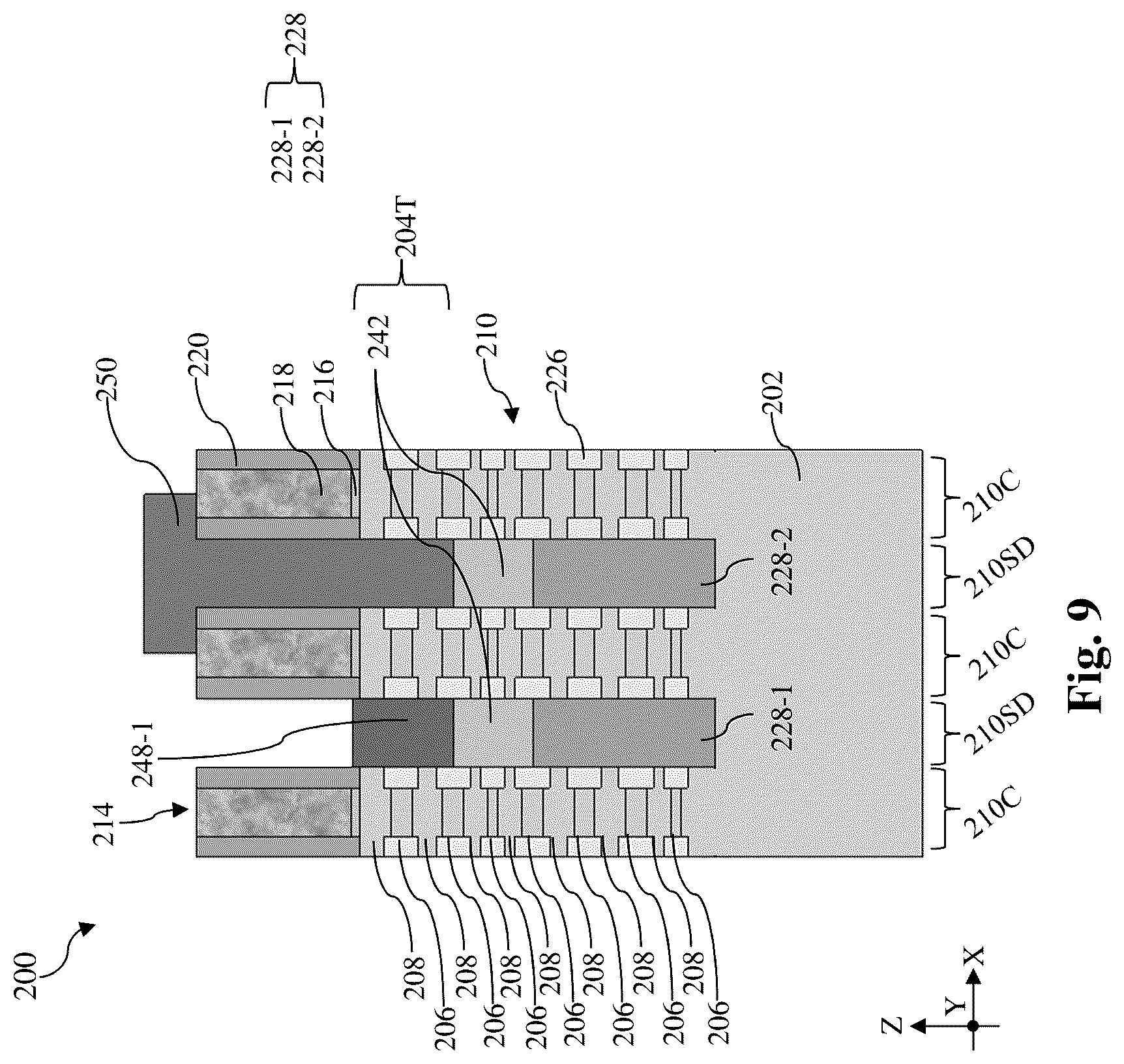 Patent US12107169 Figure 9 – Contact structure for stacked multi-gate device