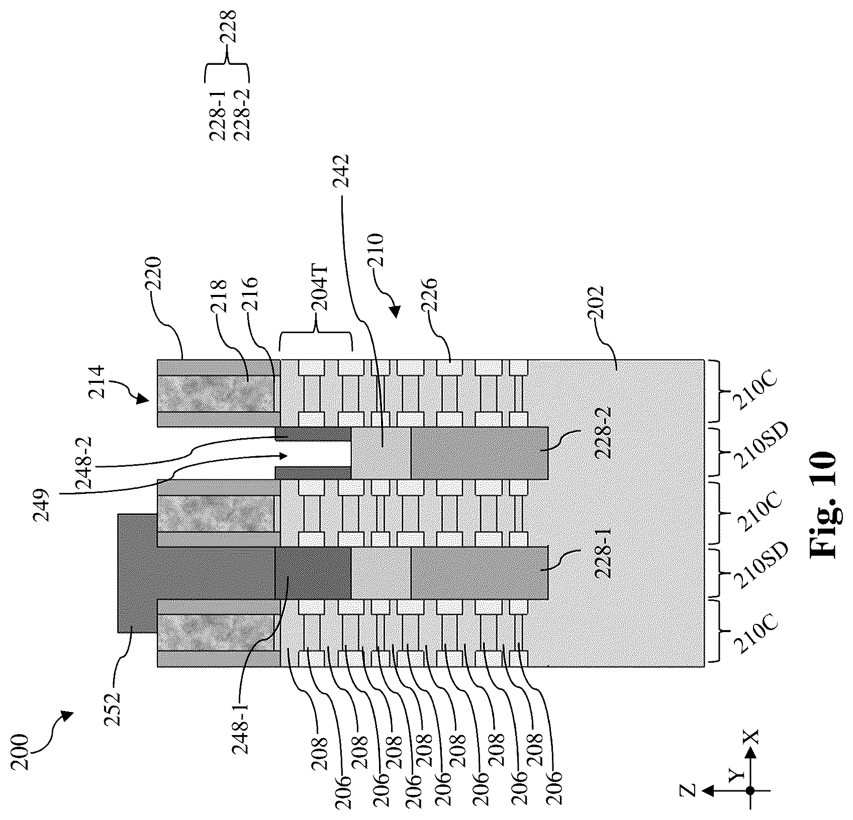 Patent US12107169 Figure 10 – Contact structure for stacked multi-gate device