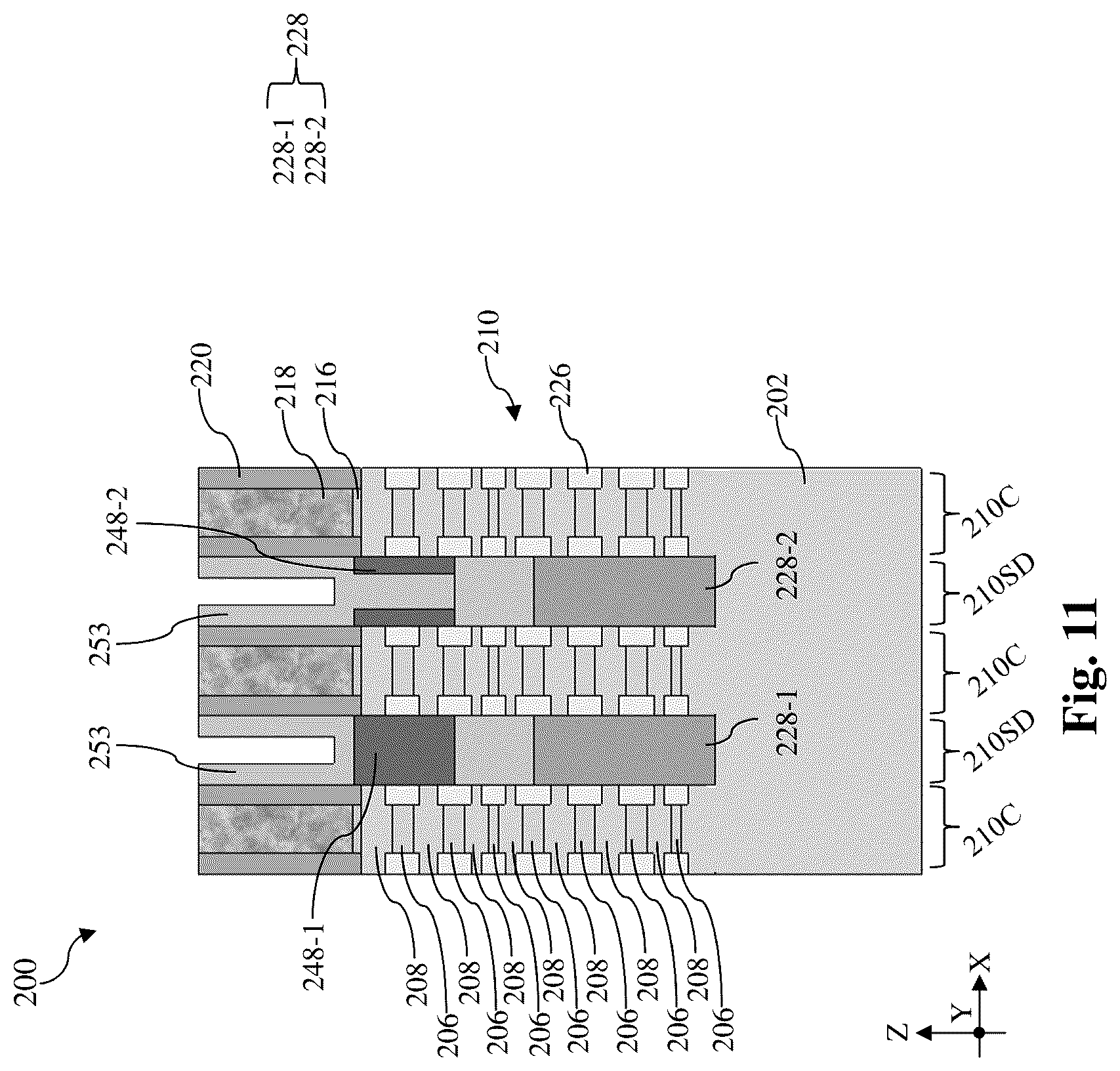 Patent US12107169 Figure 11 – Contact structure for stacked multi-gate device