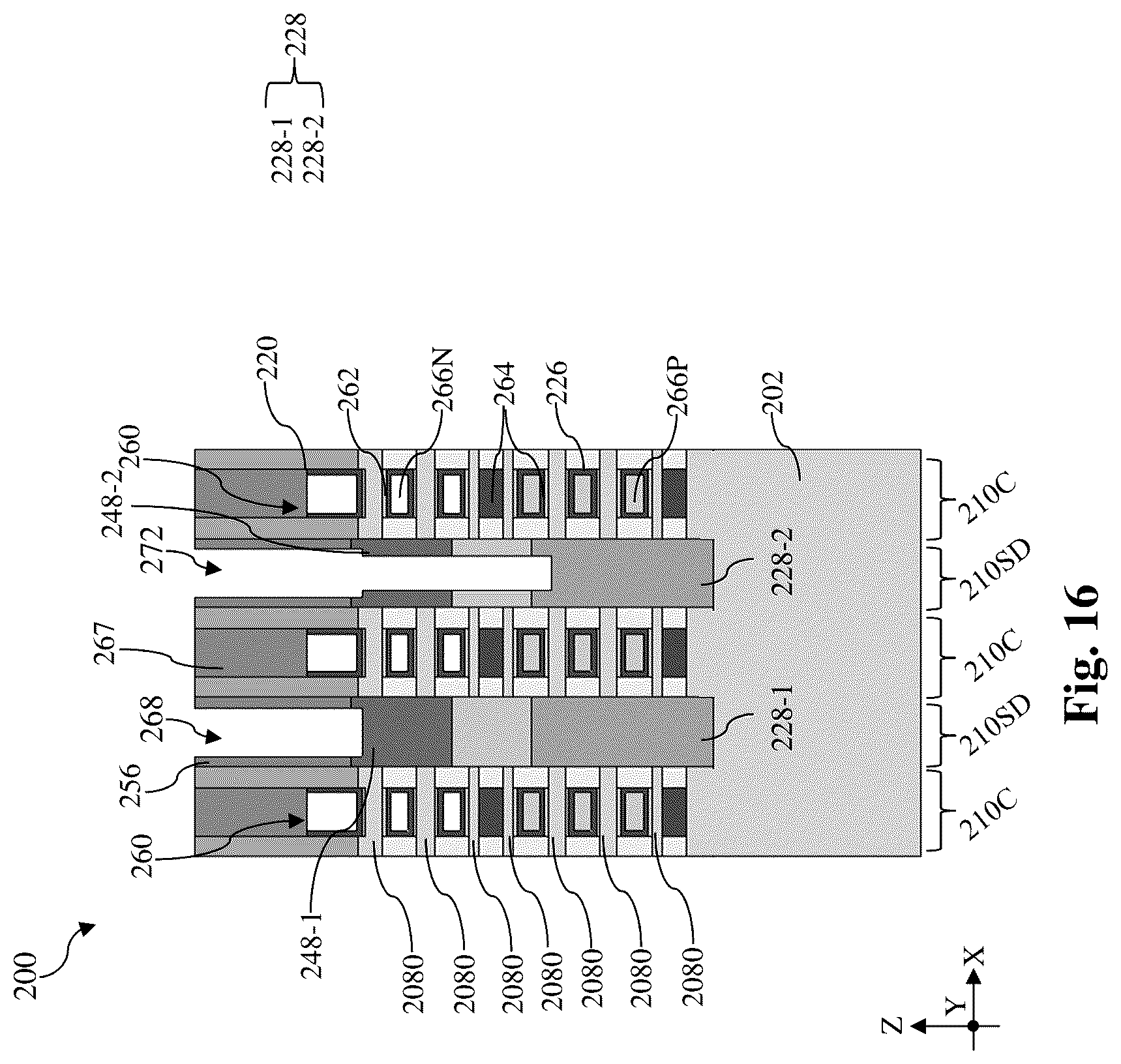 Patent US12107169 Figure 16 – Contact structure for stacked multi-gate device