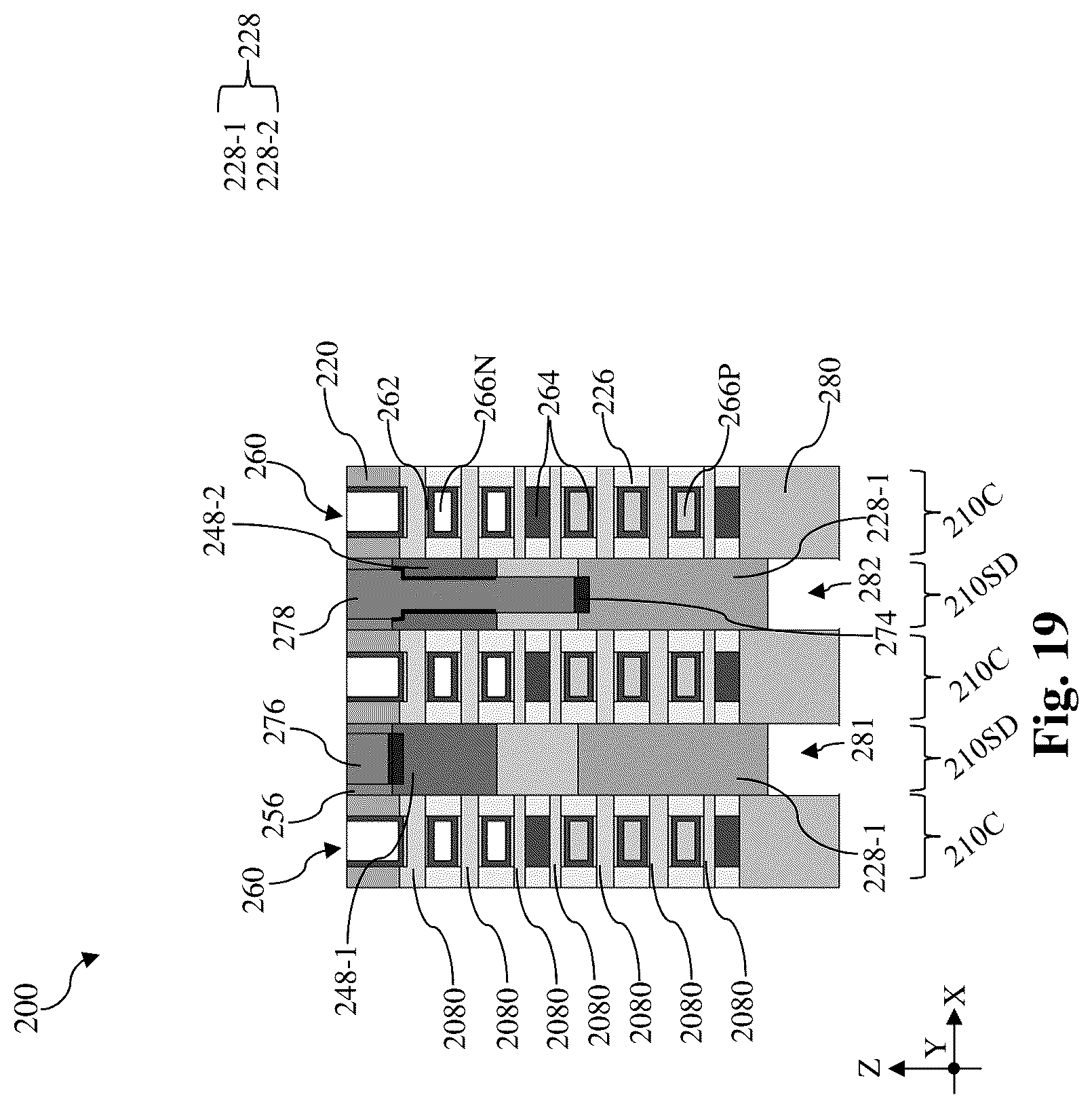 Patent US12107169 Figure 19 – Contact structure for stacked multi-gate device