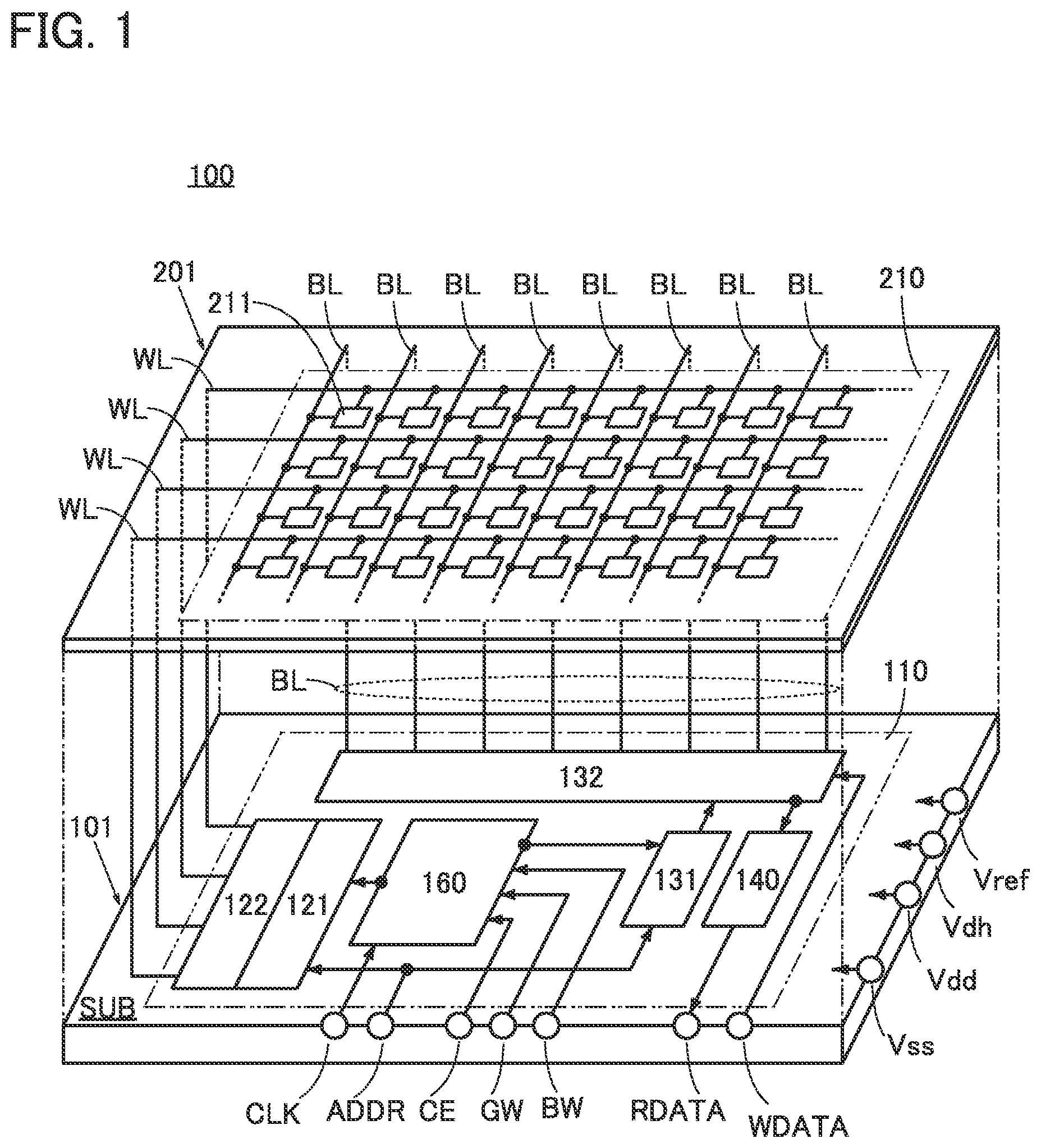 Patent US12107171 Figure 1 – Memory device, semiconductor device, and electronic device