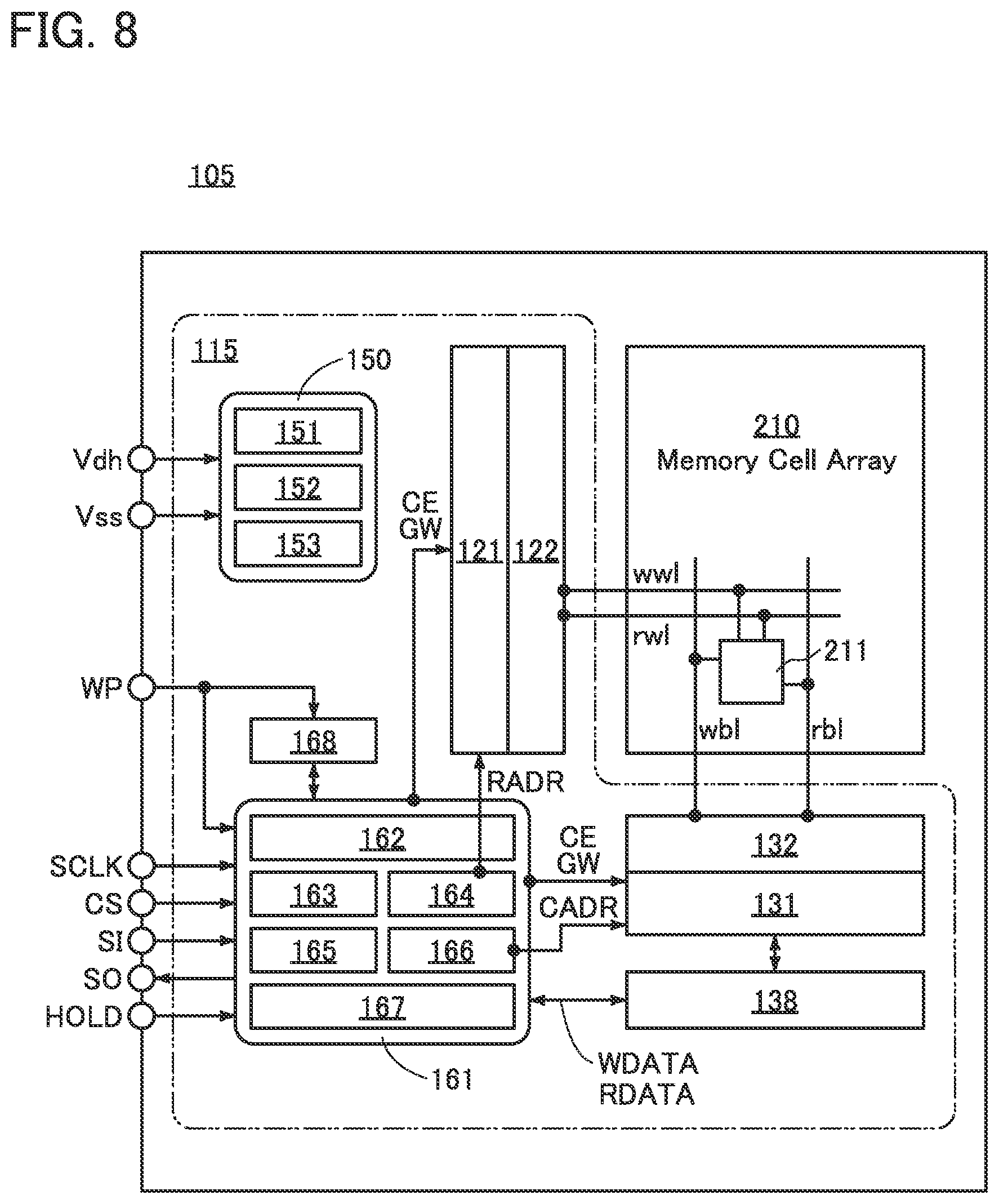 Patent US12107171 Figure 8 – Memory device, semiconductor device, and electronic device
