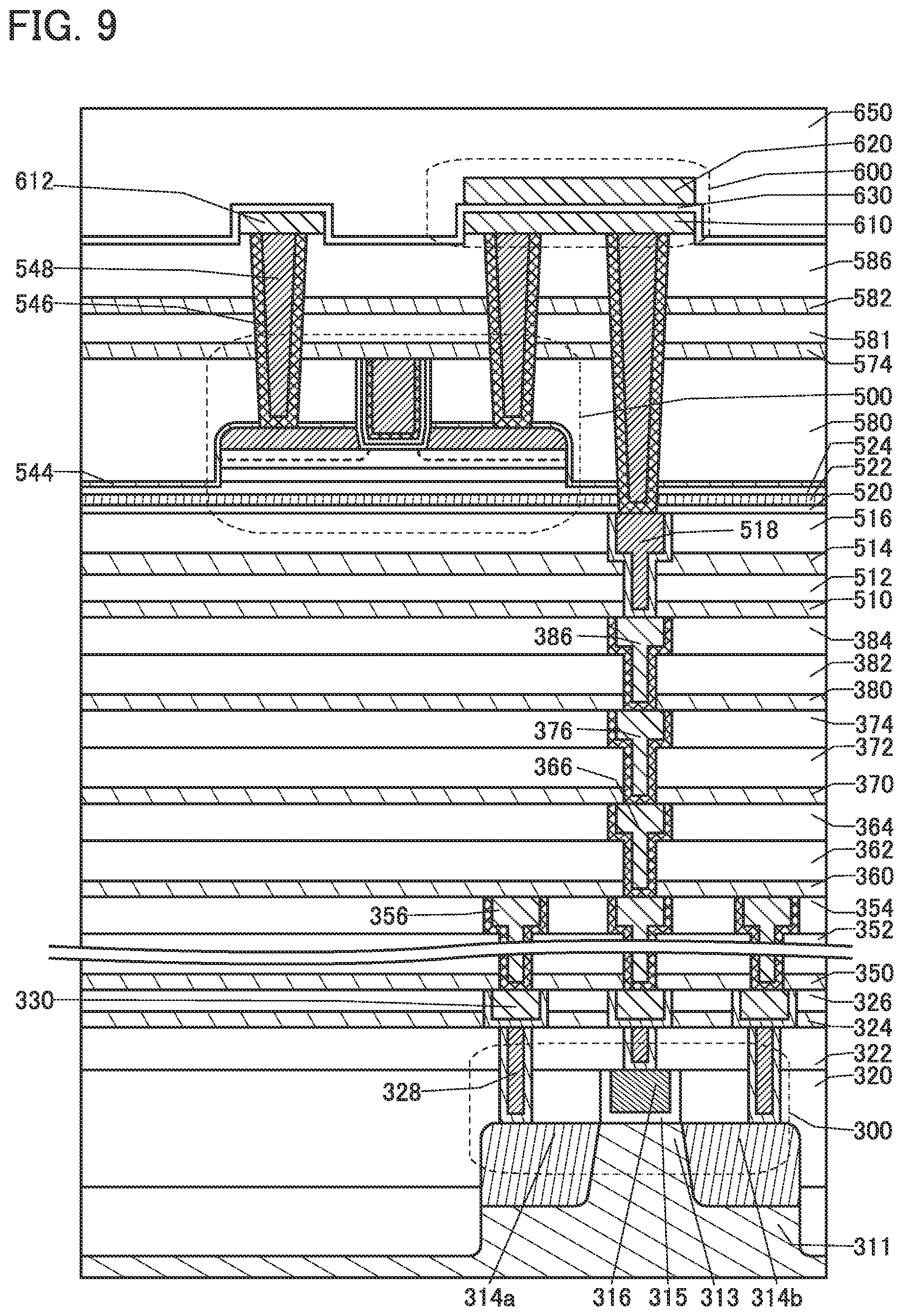 Patent US12107171 Figure 9 – Memory device, semiconductor device, and electronic device