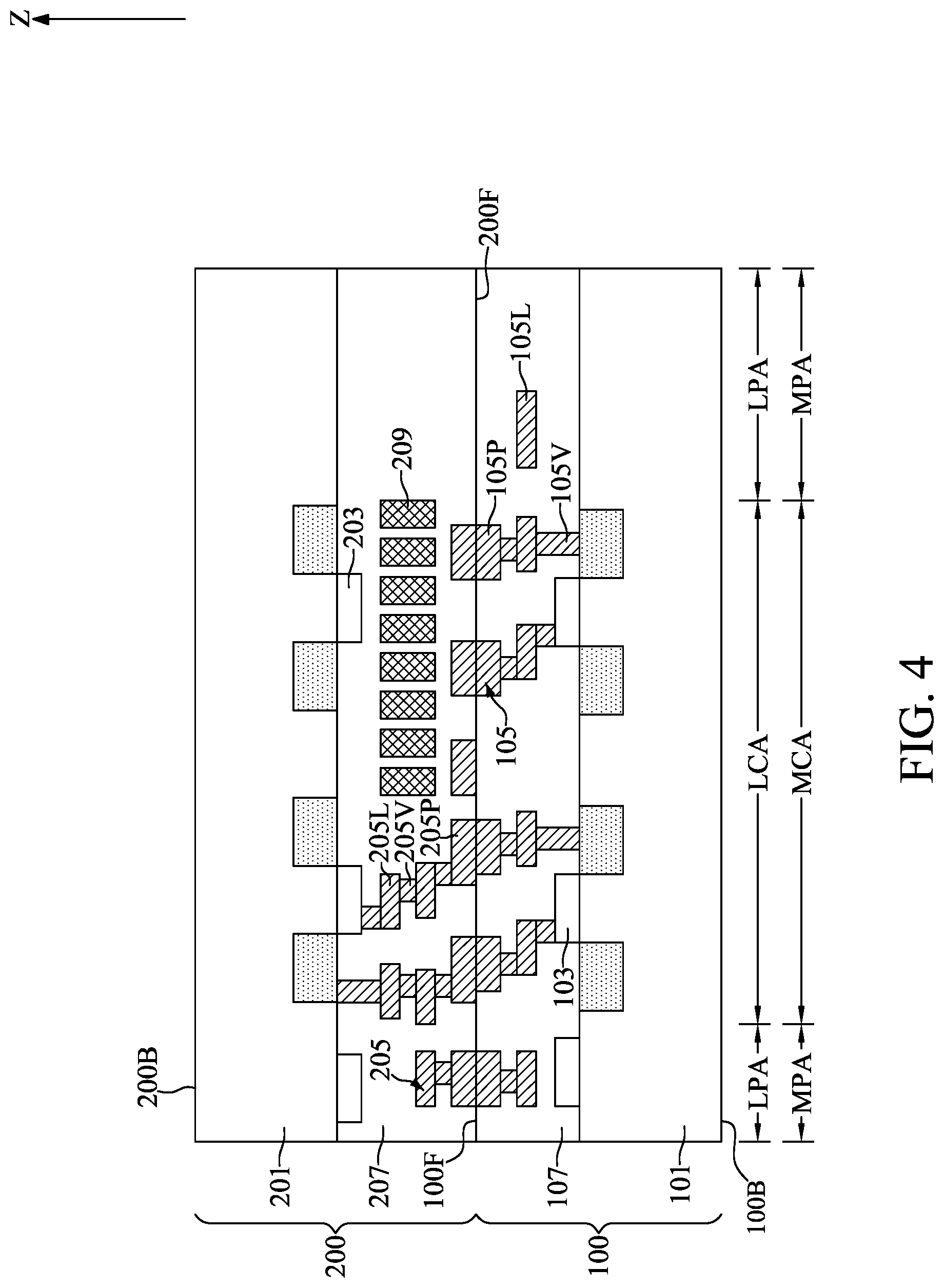 Patent US12107175 Figure 4 – Optical semiconductor device with cascade vias