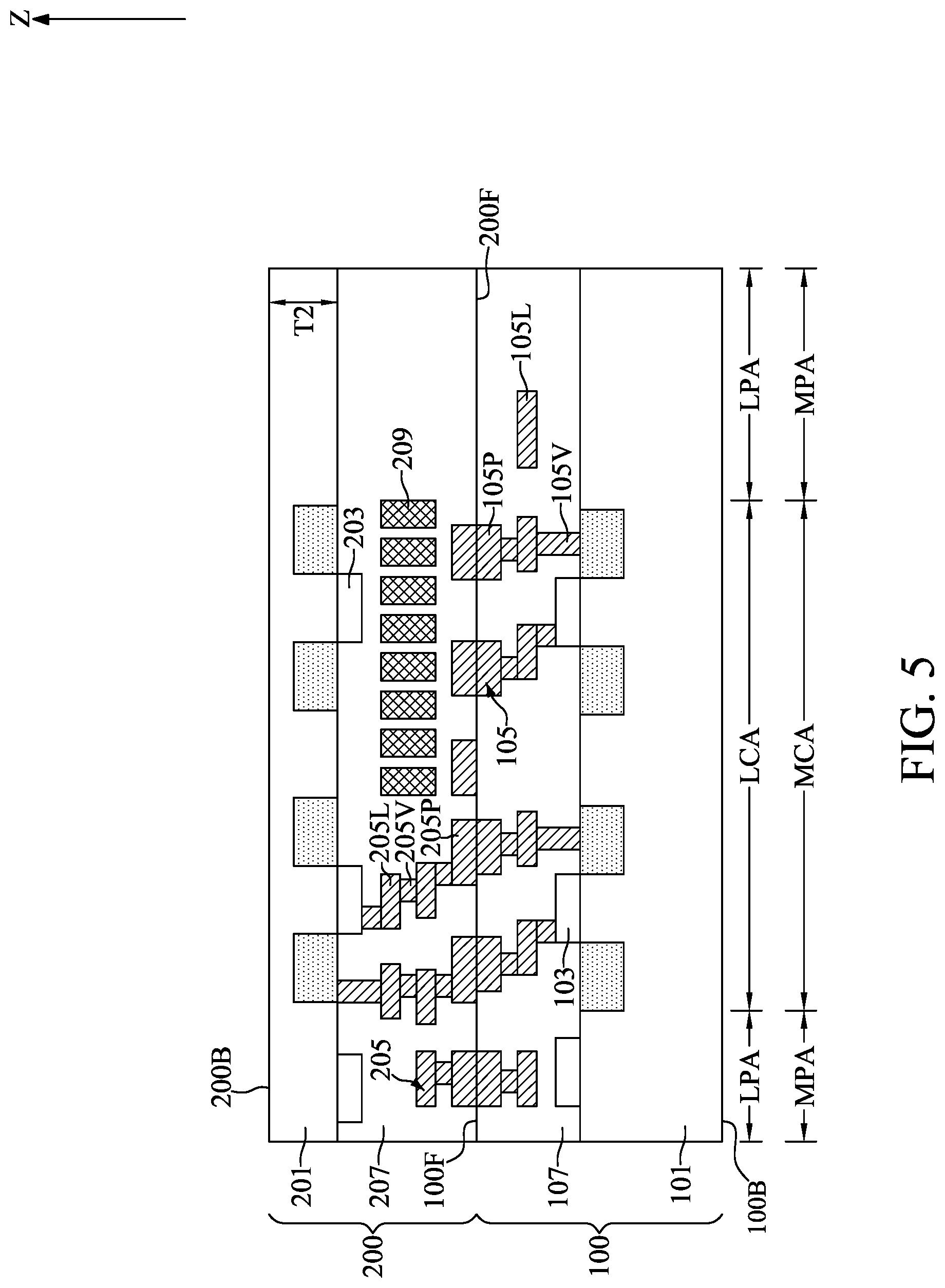 Patent US12107175 Figure 5 – Optical semiconductor device with cascade vias