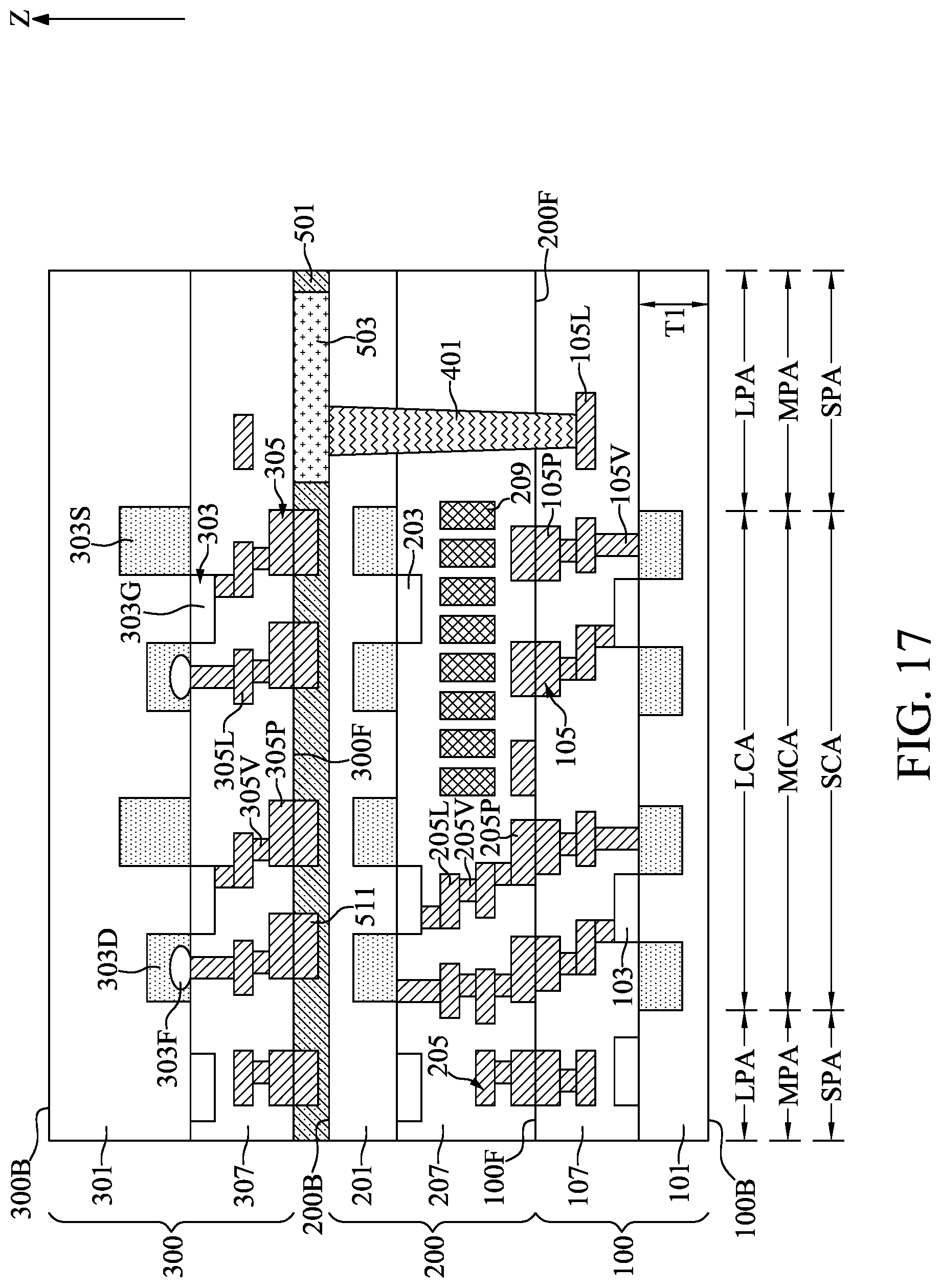 Patent US12107175 Figure 17 – Optical semiconductor device with cascade vias