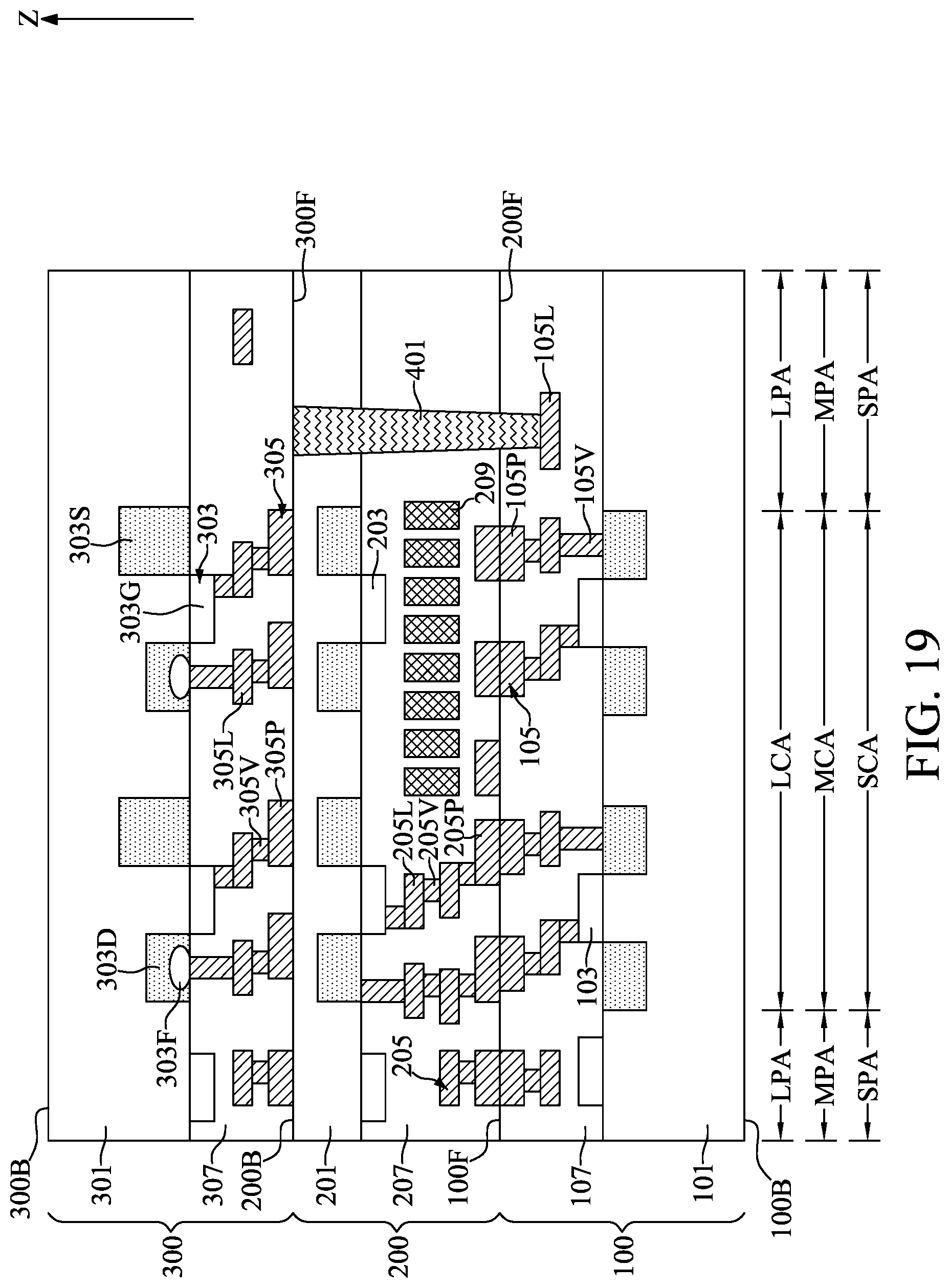 Patent US12107175 Figure 19 – Optical semiconductor device with cascade vias