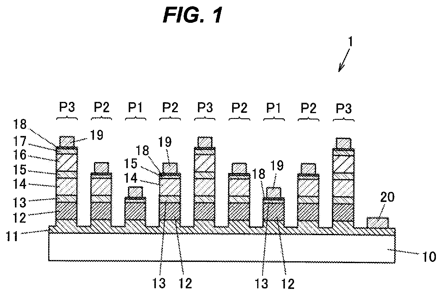 Patent US12107185 Figure 1 – Light-emitting element and method for manufacturing same